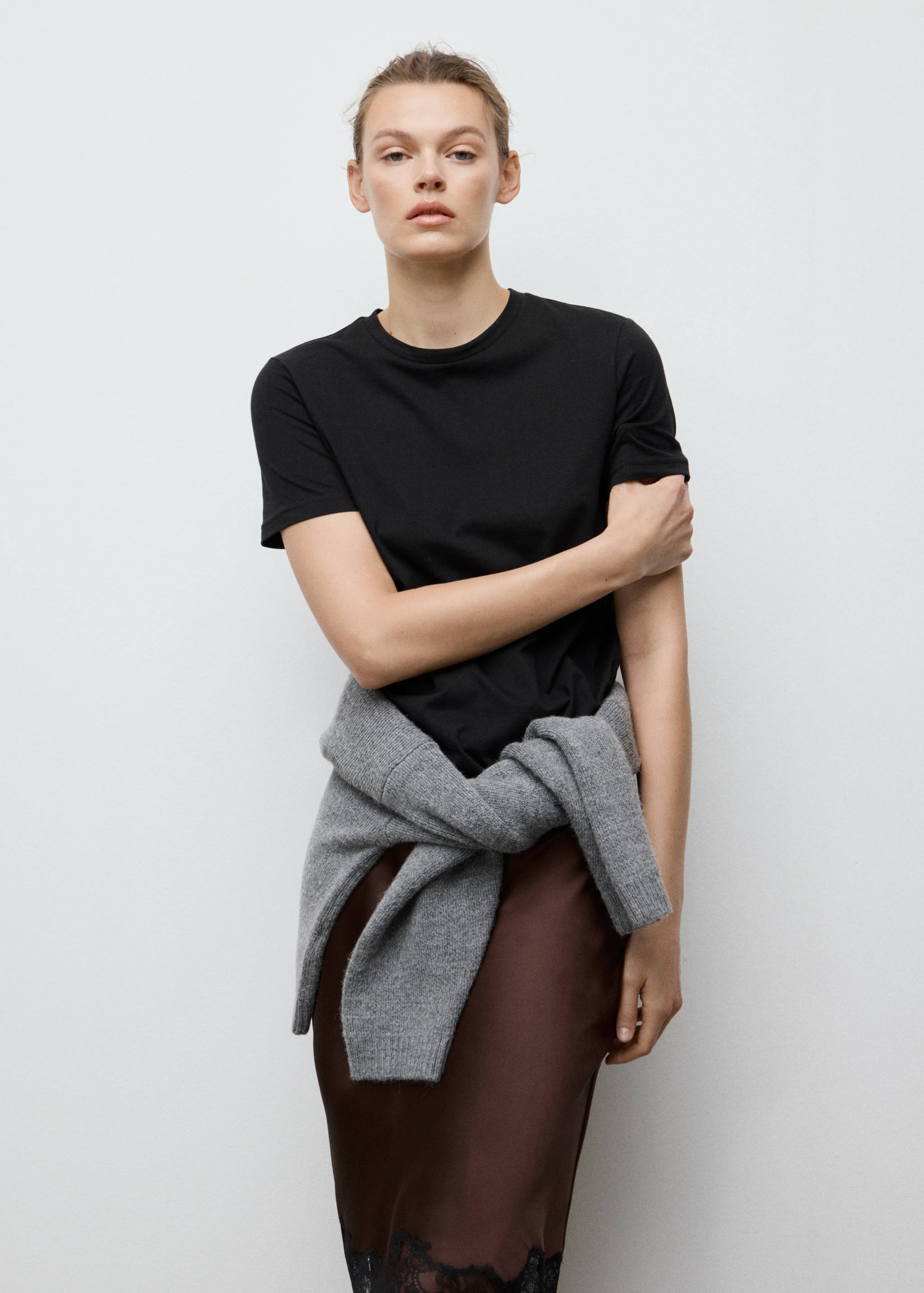 Cotton short-sleeved t-shirt - Medium plane