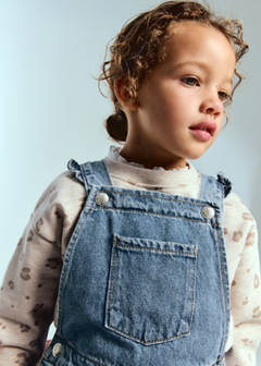 Frills denim dungarees — Medium Blue 1