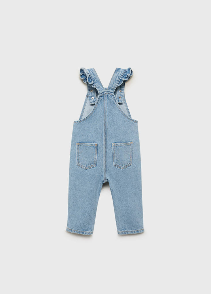 Frills denim dungarees — Medium Blue