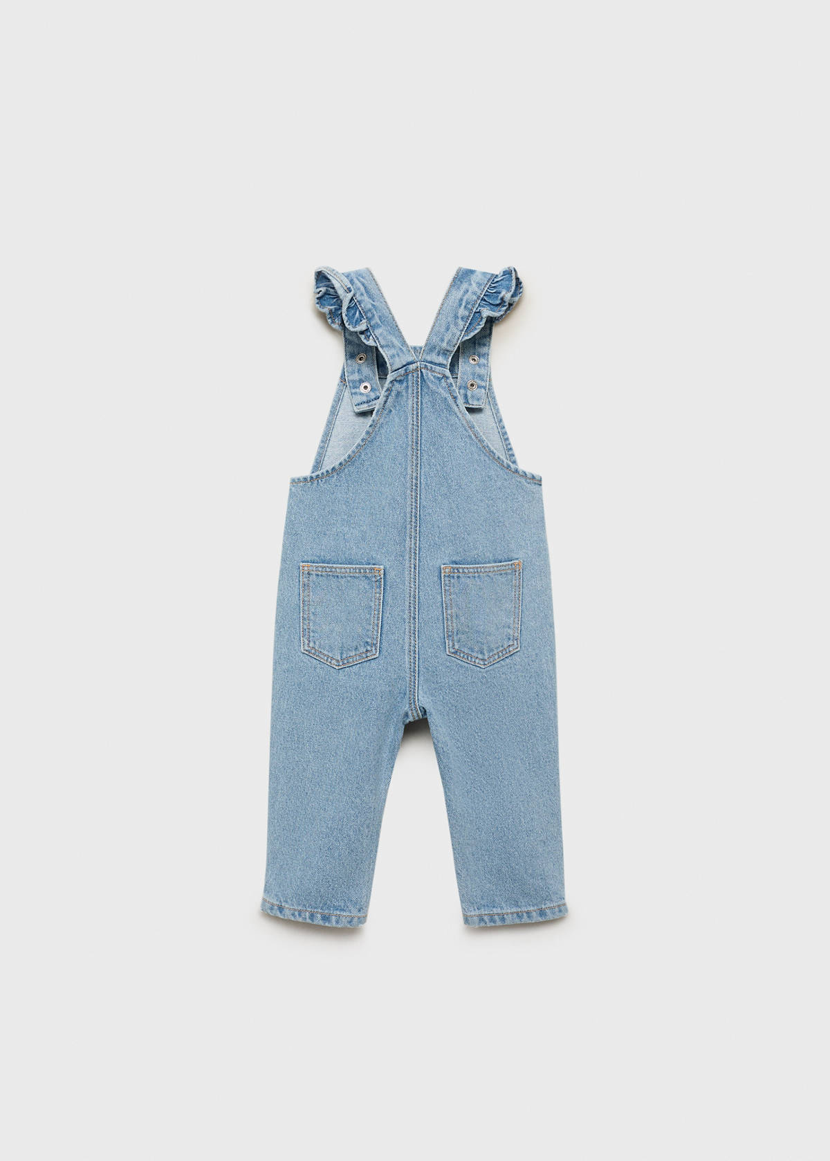 Frills denim dungarees — Medium Blue