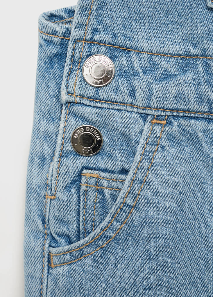 Frills denim dungarees — Medium Blue