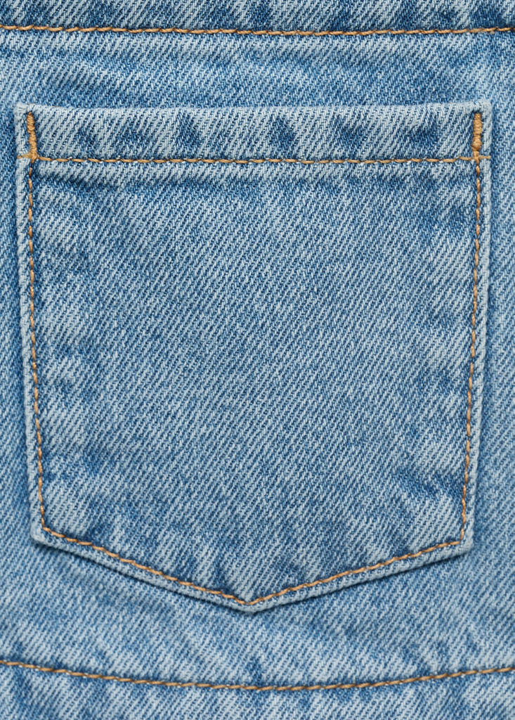 Frills denim dungarees — Medium Blue