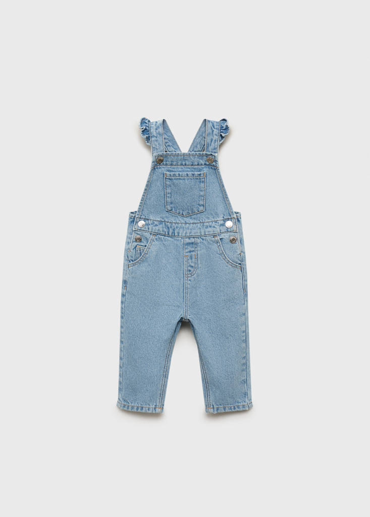 Frills denim dungarees — Medium Blue