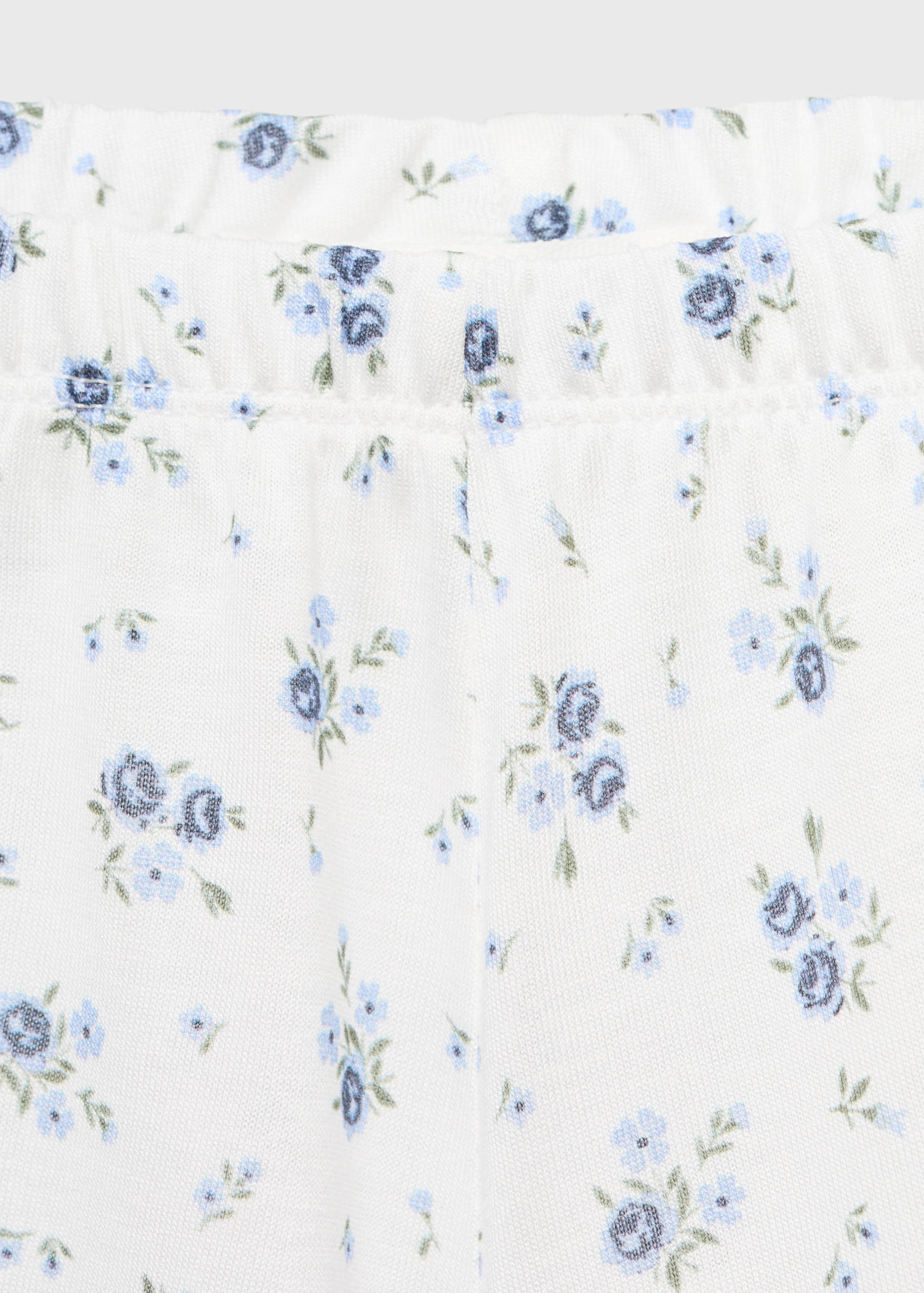 花卉印花蕾丝睡衣短裤 - null