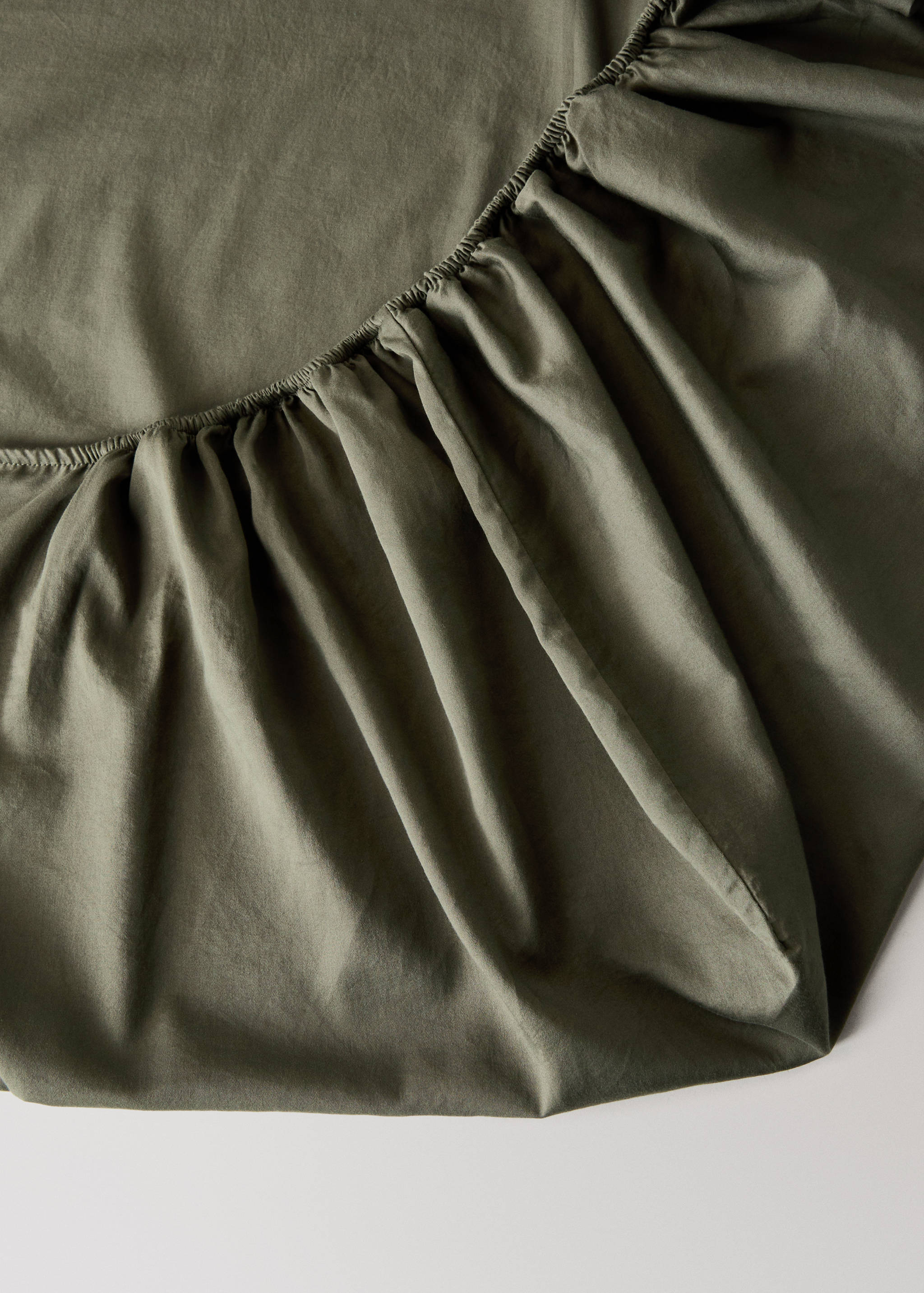 Washed cotton satin fitted sheet Queen bed - Details of the article 1
