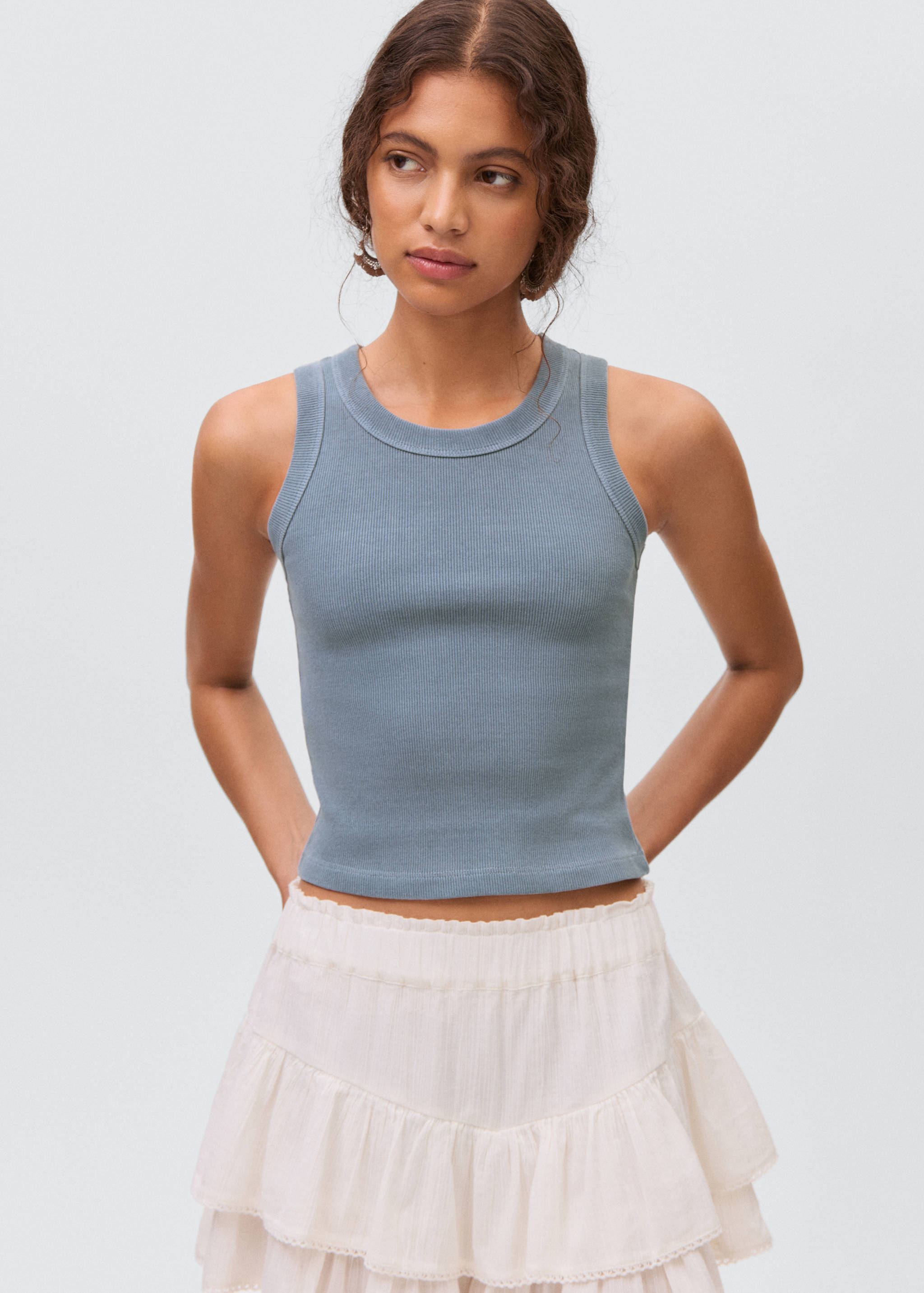 Top côtelé en coton - Plan moyen