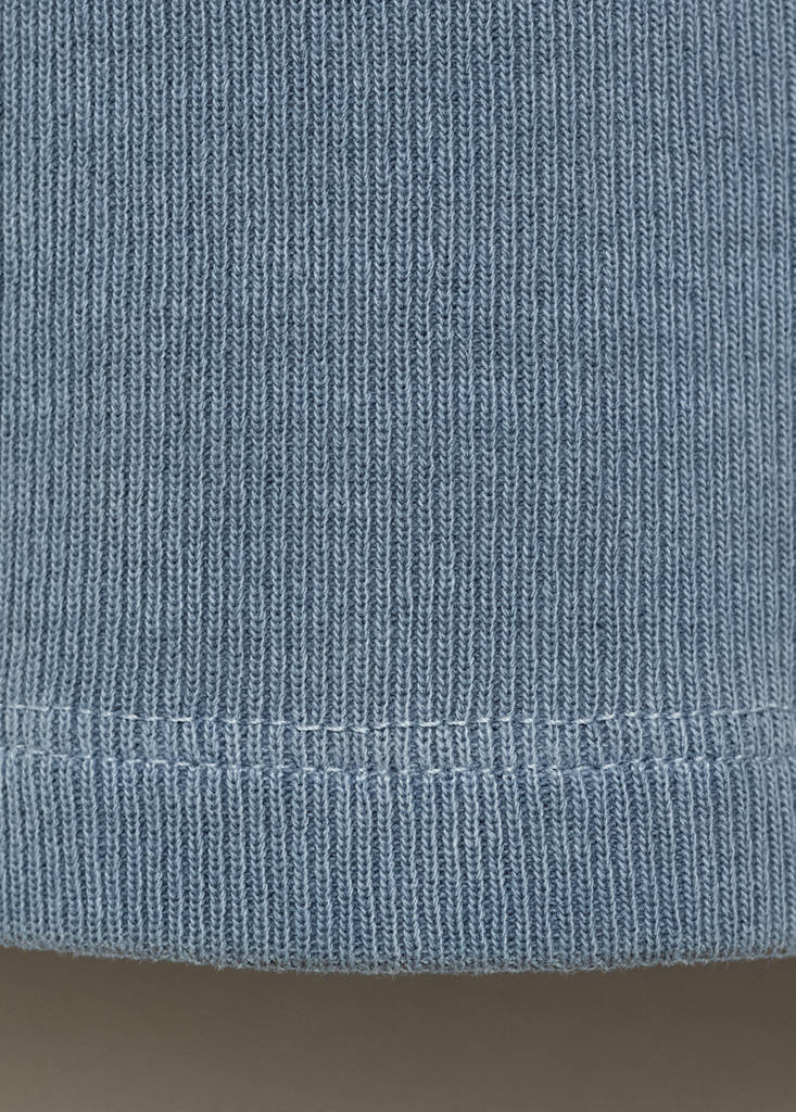 Ribbed cotton-blend top — Blue