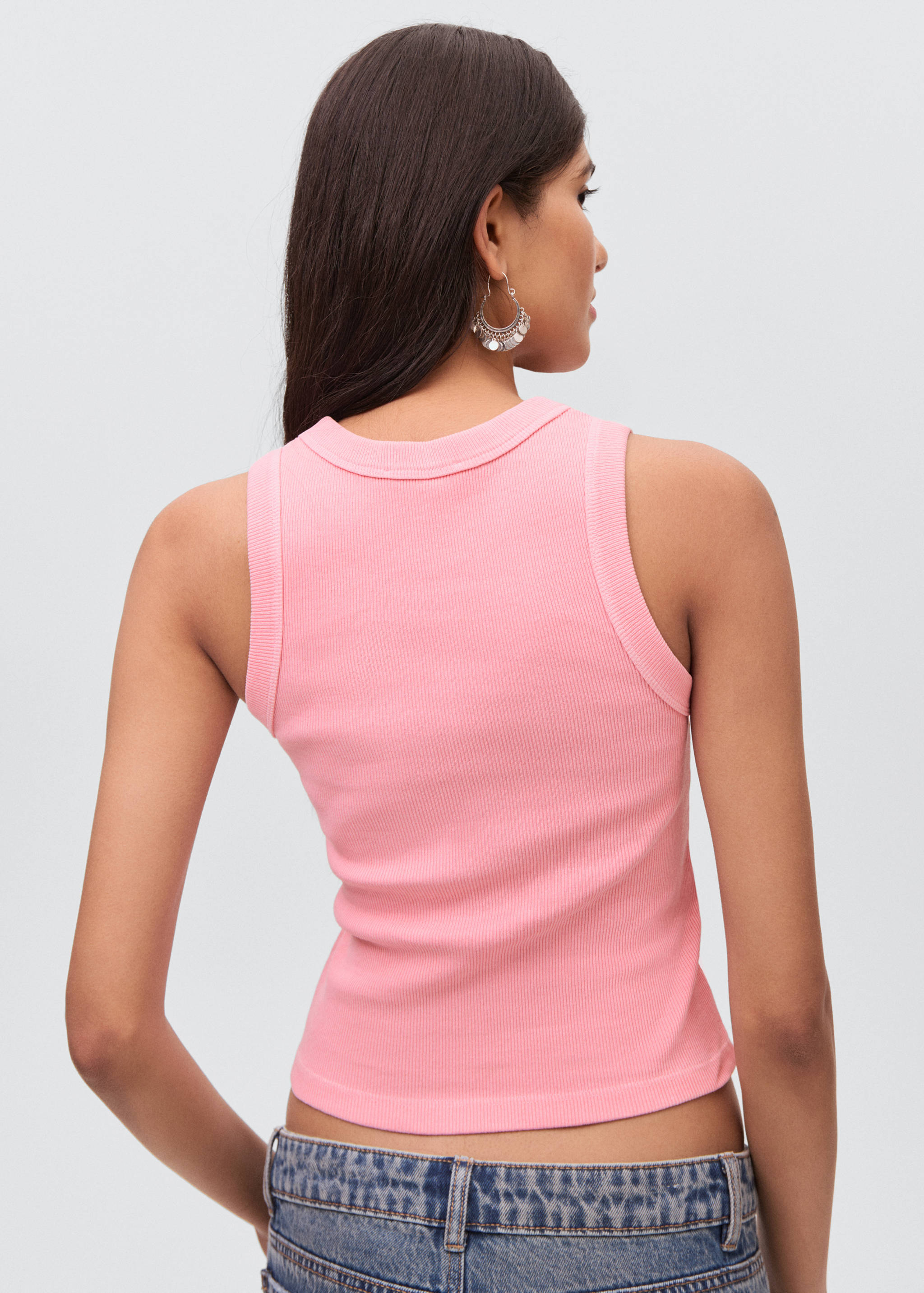 Top côtelé en coton - Verso de l’article