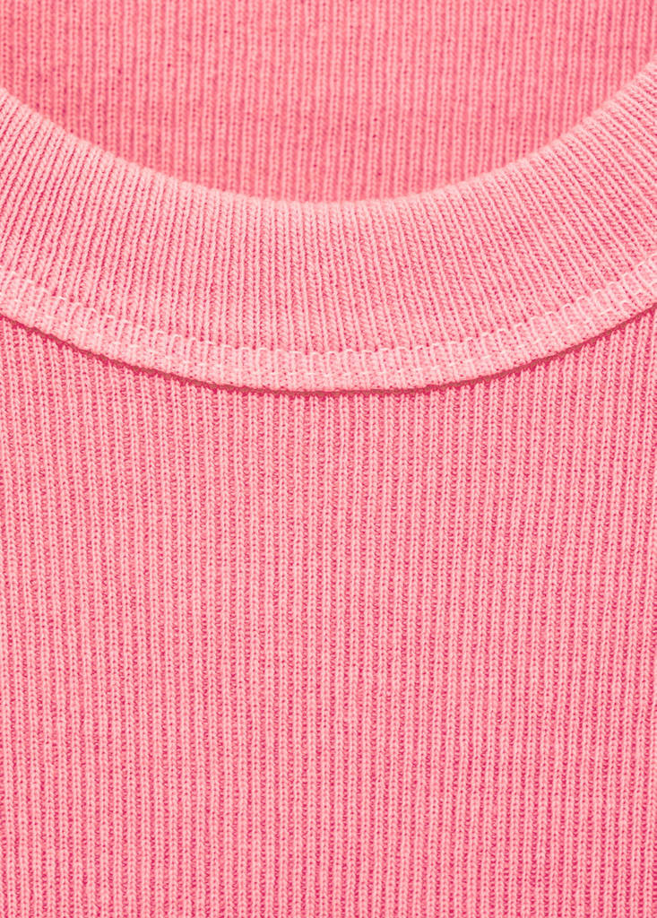 Ribbed cotton-blend top — Pink
