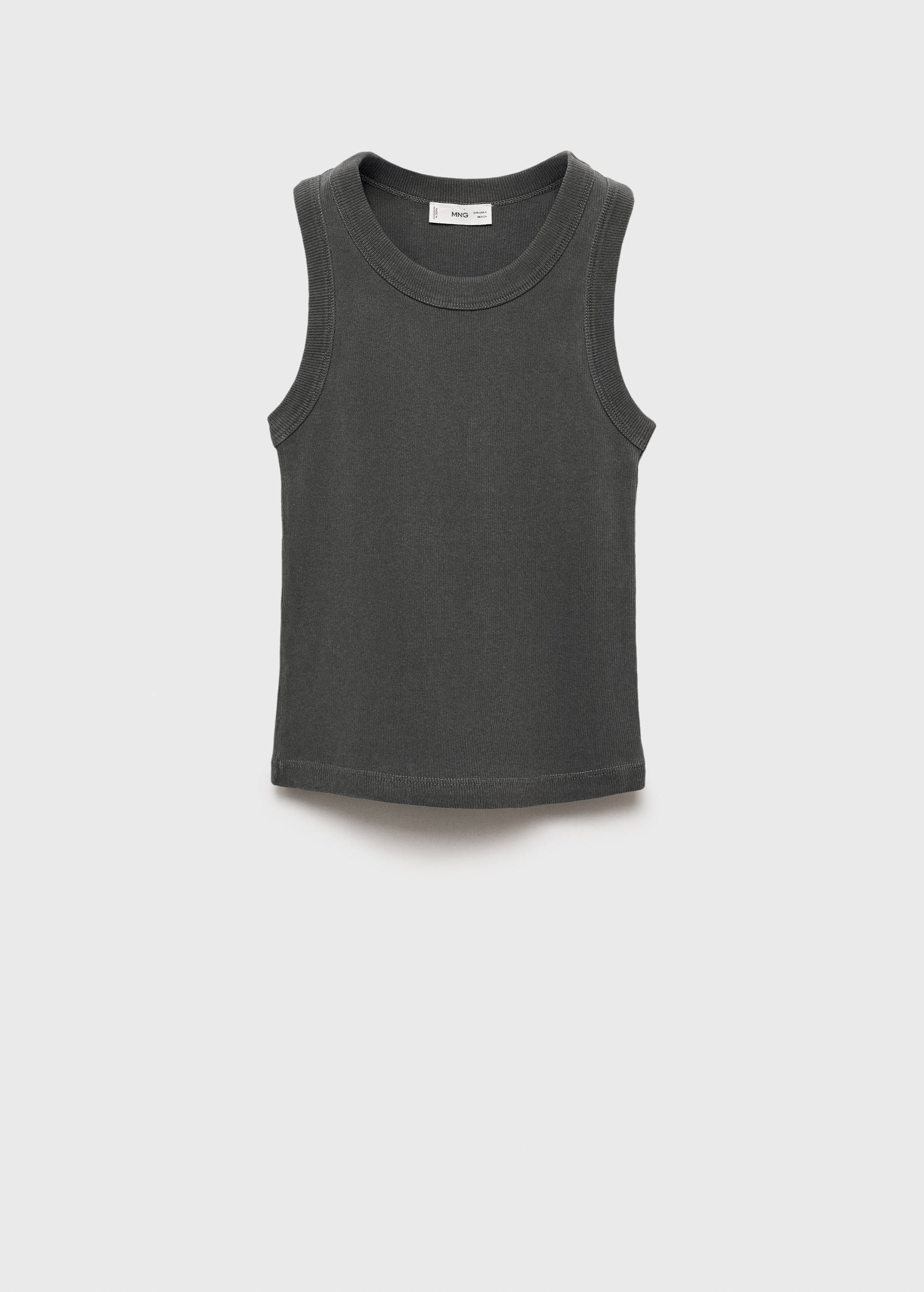 Ribbed cotton-blend top - Article without model