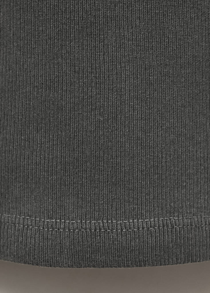 Ribbed cotton-blend top — Charcoal
