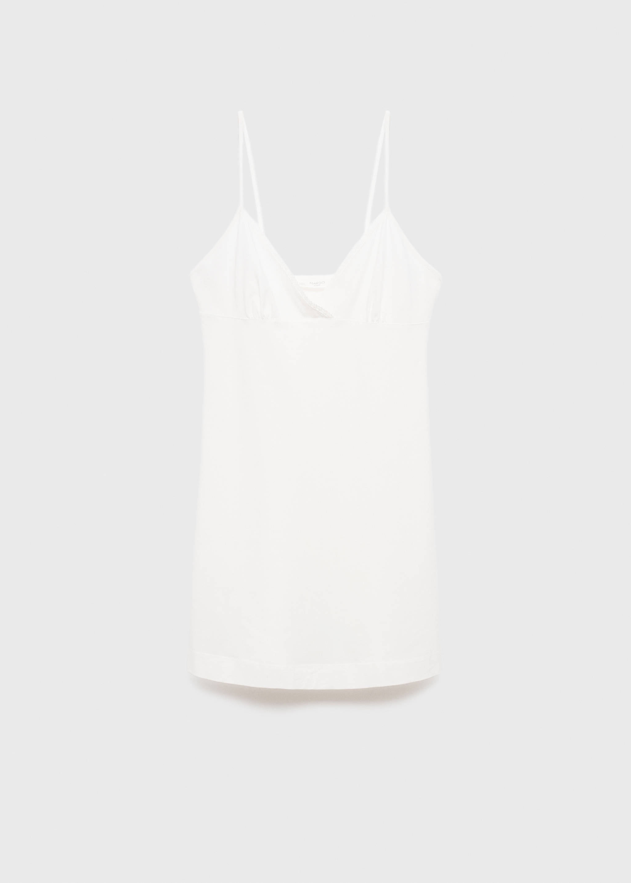 Fluid cotton nightdress with lace detailing - Article without model