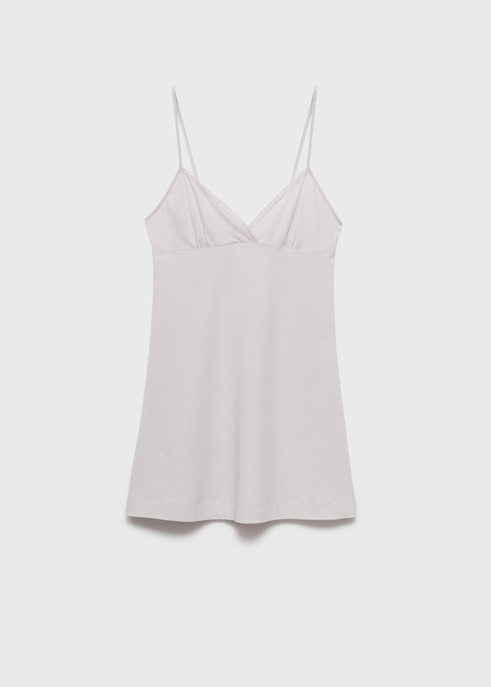 Koszula nocna z lejącej bawełny z koronką - Artykuł bez modela/modelki