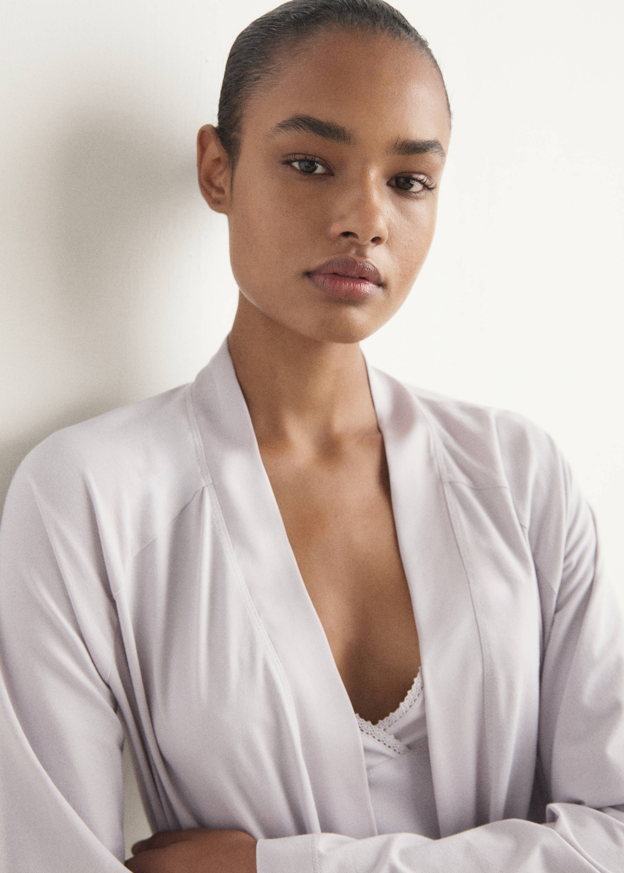 Katoenen badjas met satijnen bies - Detail van het artikel 1