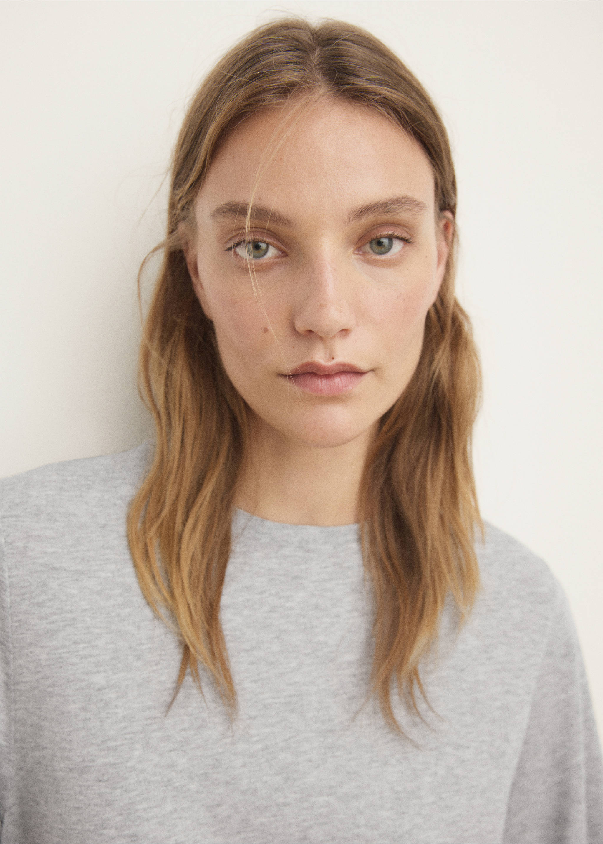 Chemise de nuit lyocell coton - Détail de l'article 1, Gris clair/pastel. Ref: 17091540-00.