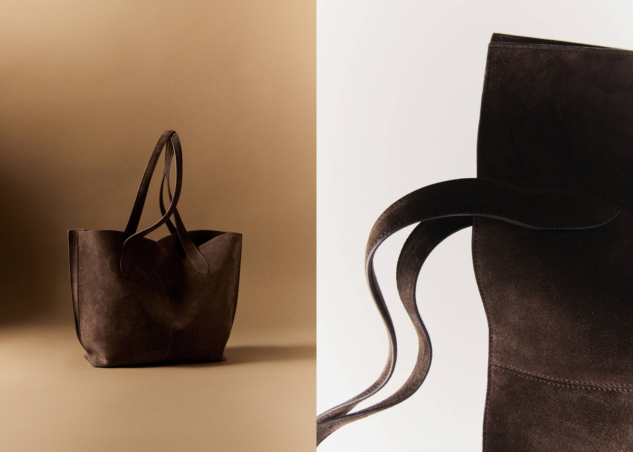 Suede shopper bag - Panoramic plane