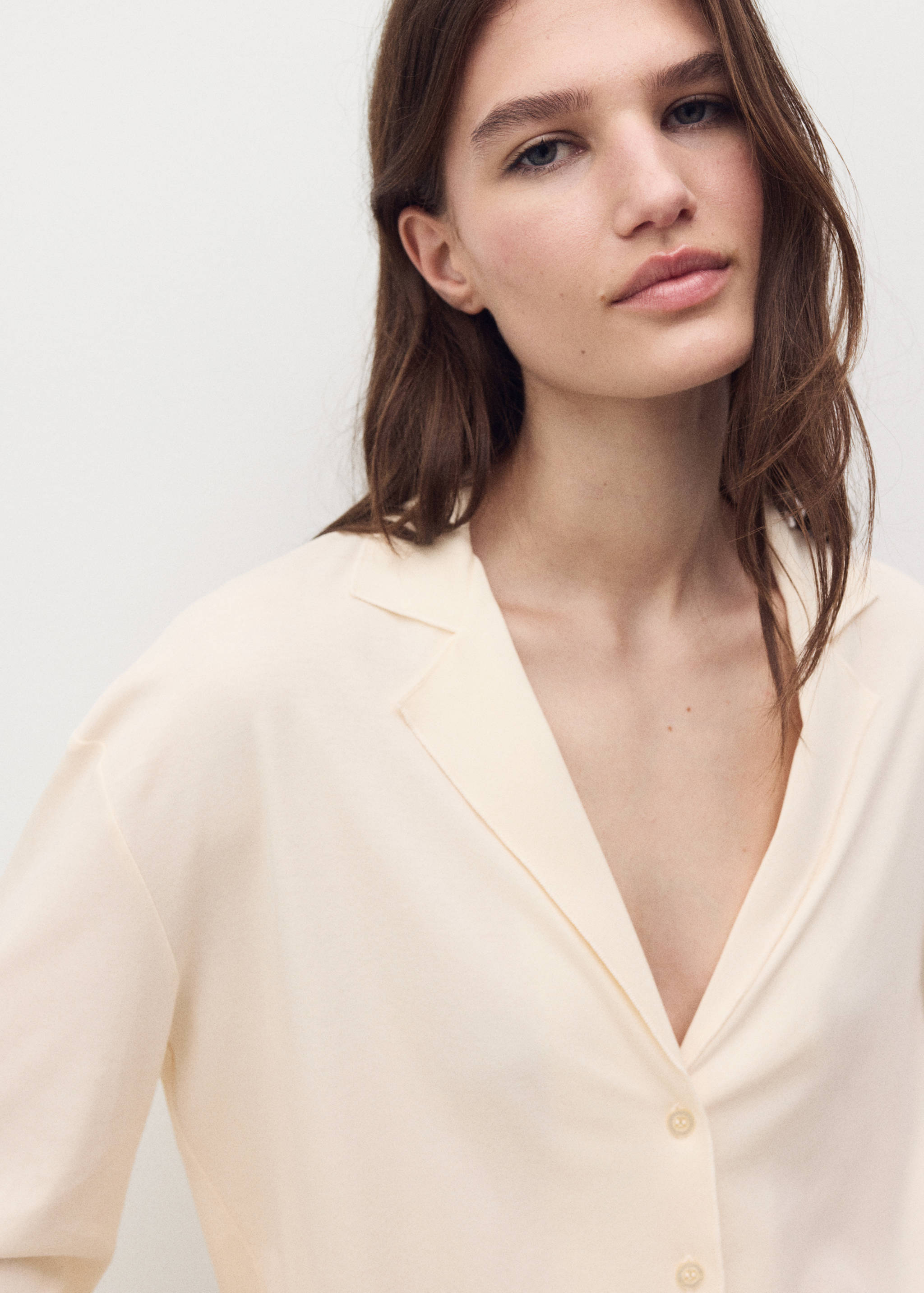 Plain cotton pyjama shirt - Details of the article 1