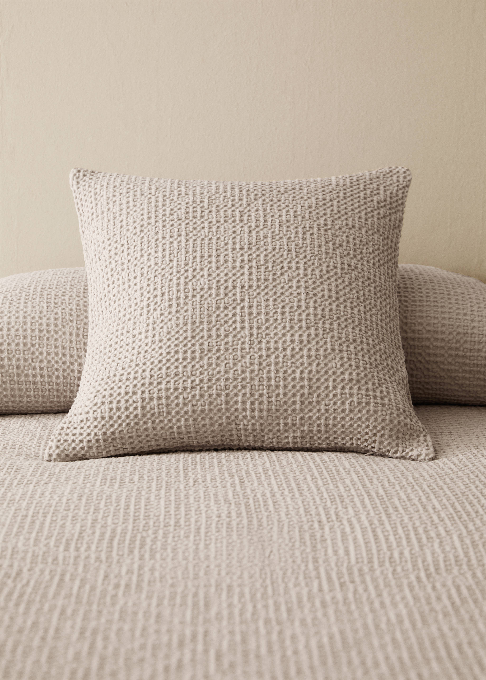 Children’s waffle-cotton garment-dyed cushion cover  40x40cm - General plane