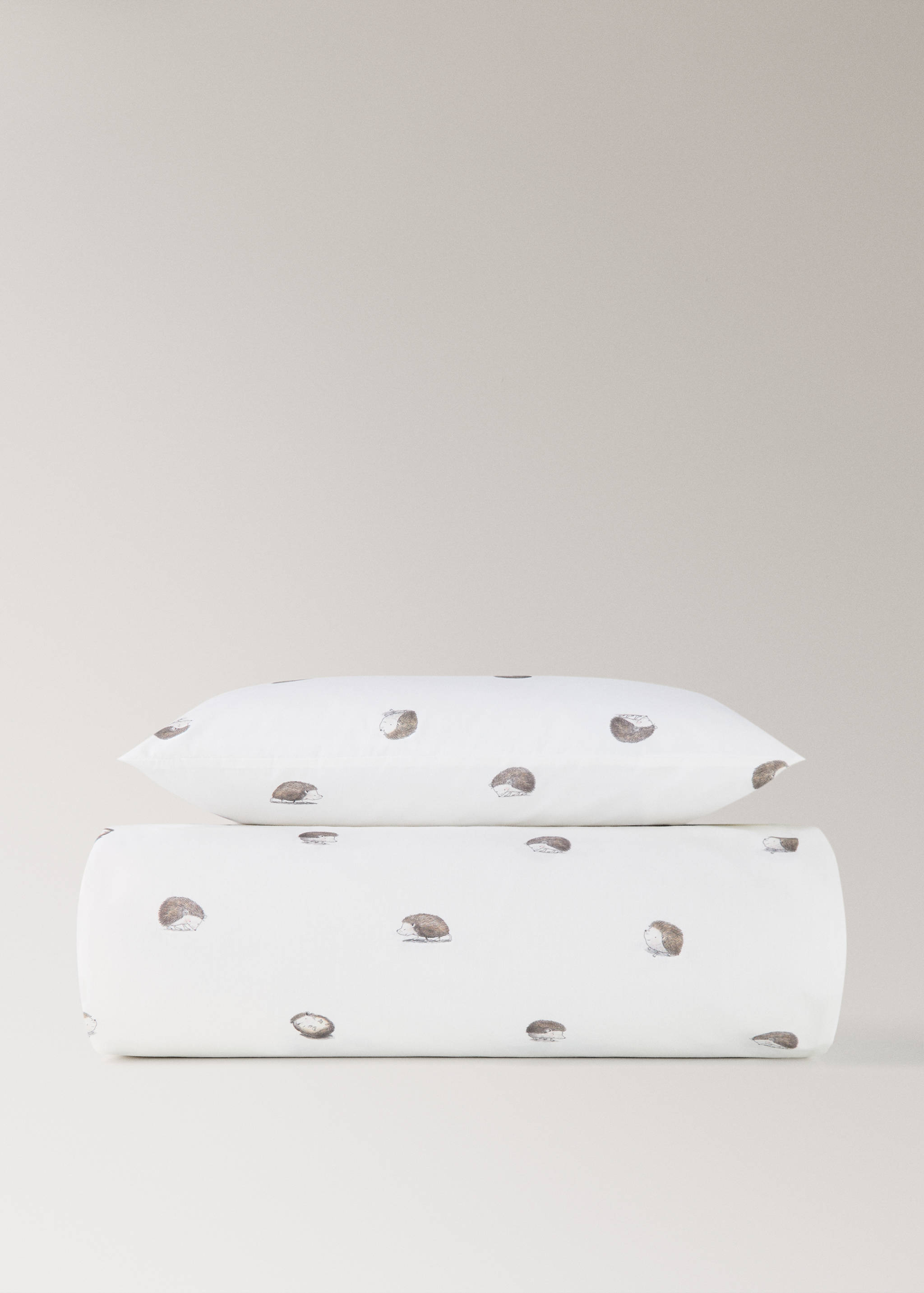 Housse de couette berceau percale de coton imprimé hérissons - Article sans modèle