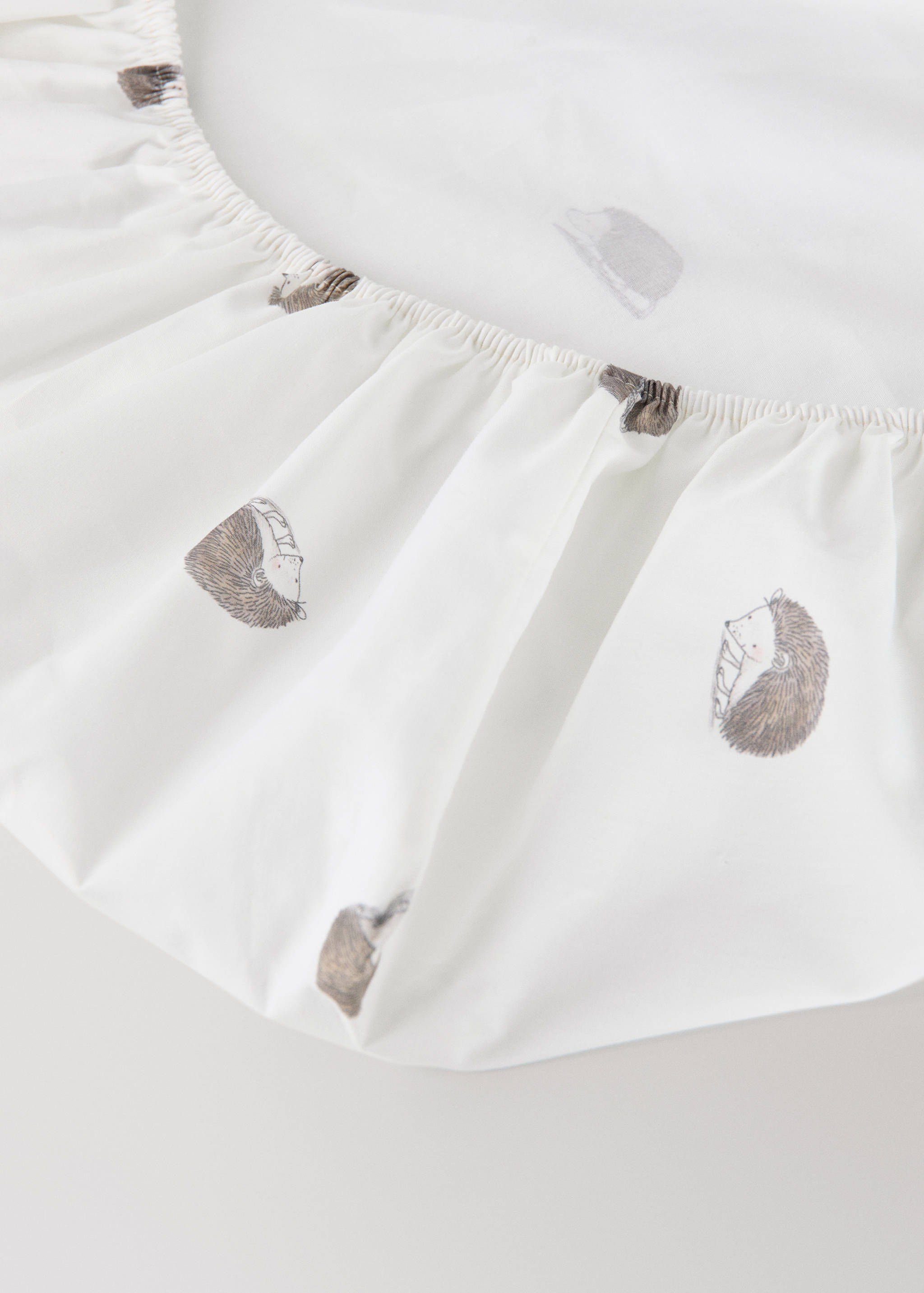 Spannbettlaken für Babybett aus Baumwolle mit Igel-Print - Detail des Artikels 1