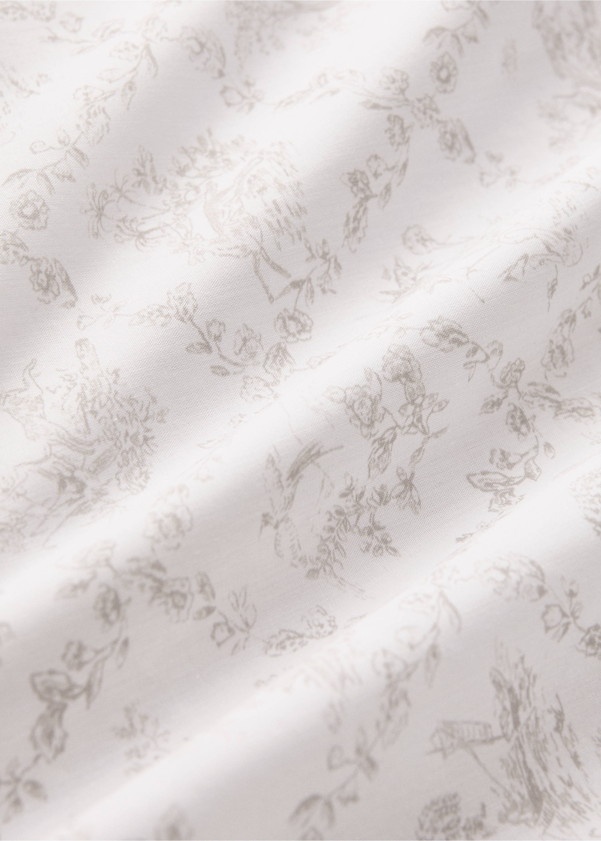 Toile de Jouy percale cotton duvet cover for cot - Details of the article 2, Medium Brown. Ref: 17091548-00.