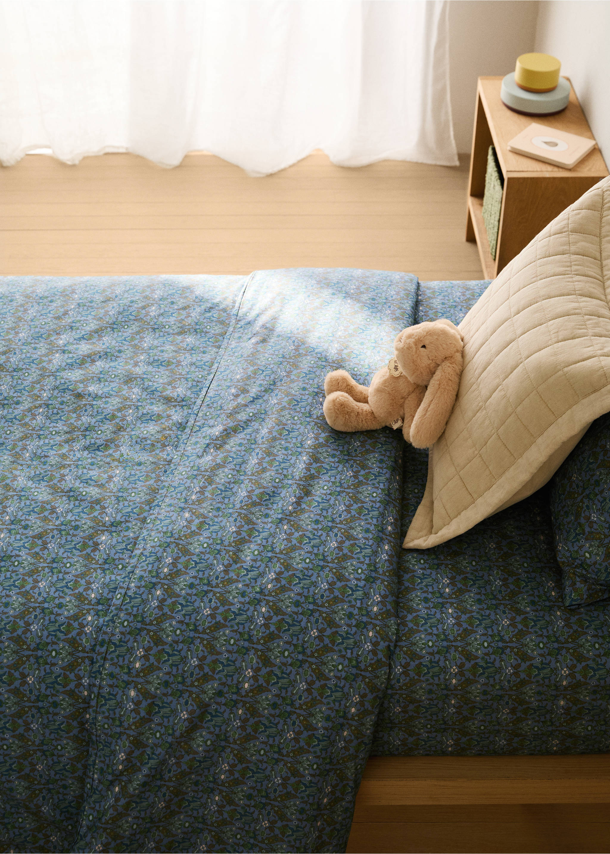 Beşik için kodak çizgili  yorgan kılıfı - Genel plan, Mavi. Ref: 17091549-00.