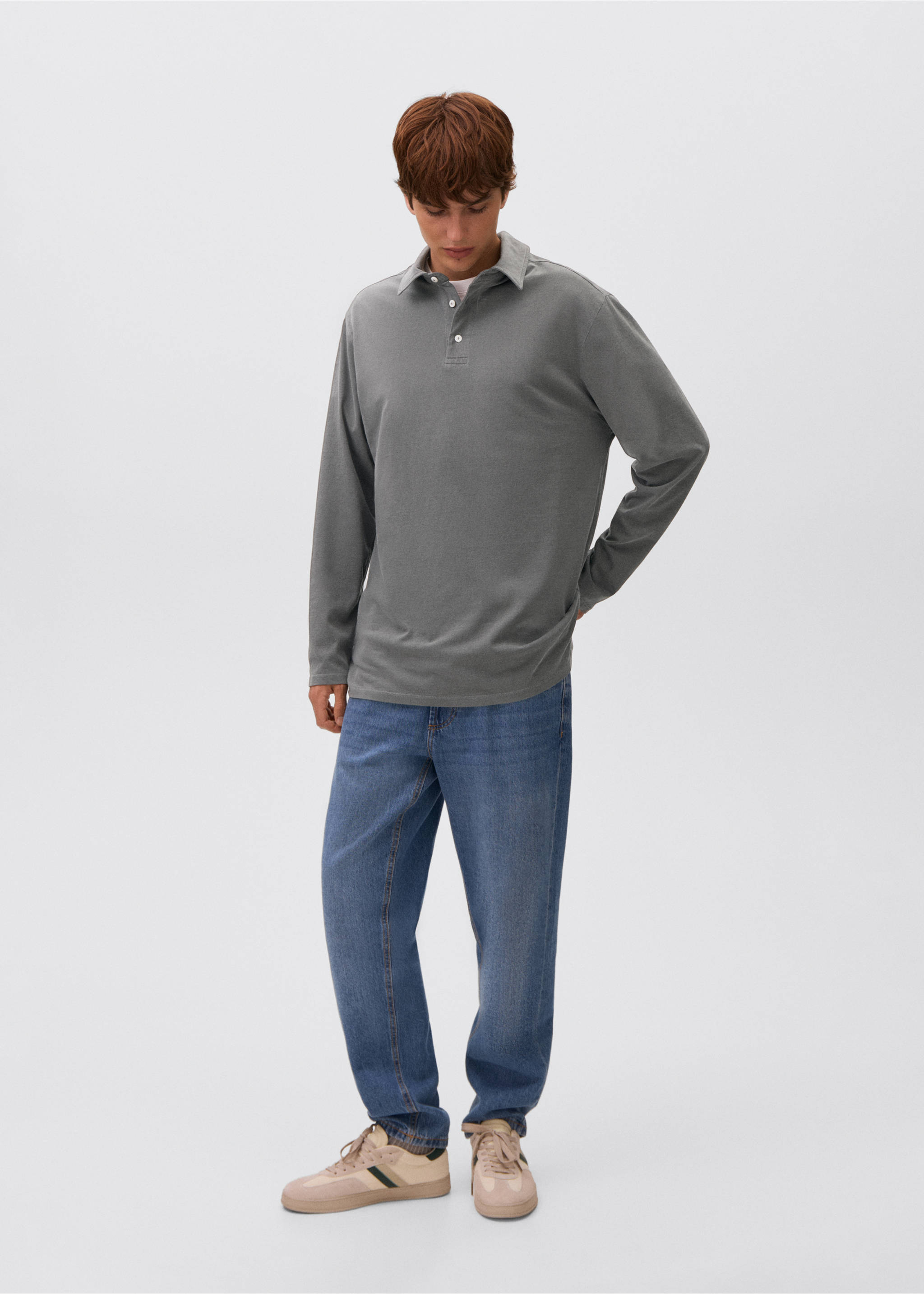 Polo básico algodón - Plano general, Gris antracita. Ref: 17091553-00.