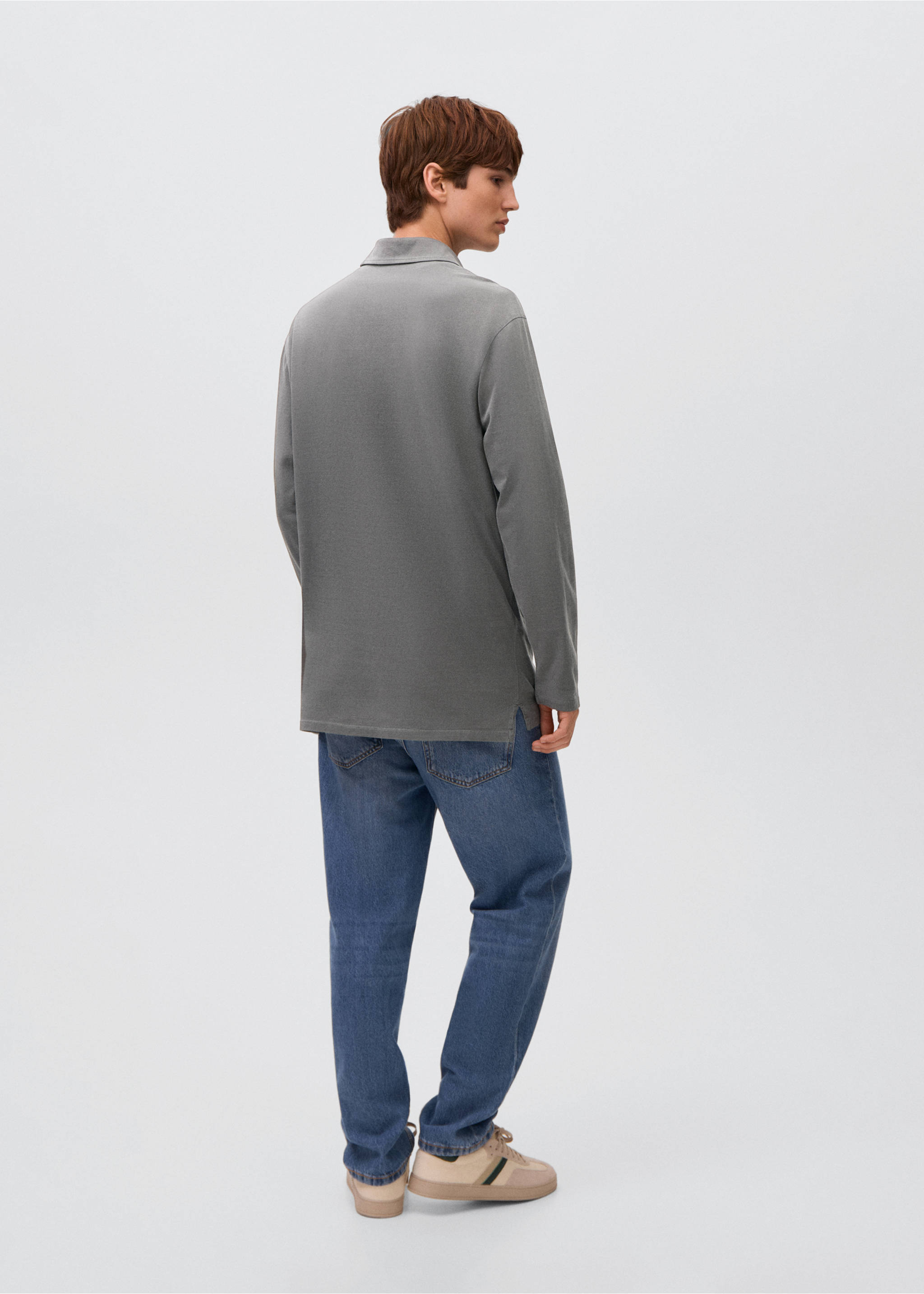 Polo básico algodón - Reverso del artículo, Gris antracita. Ref: 17091553-00.