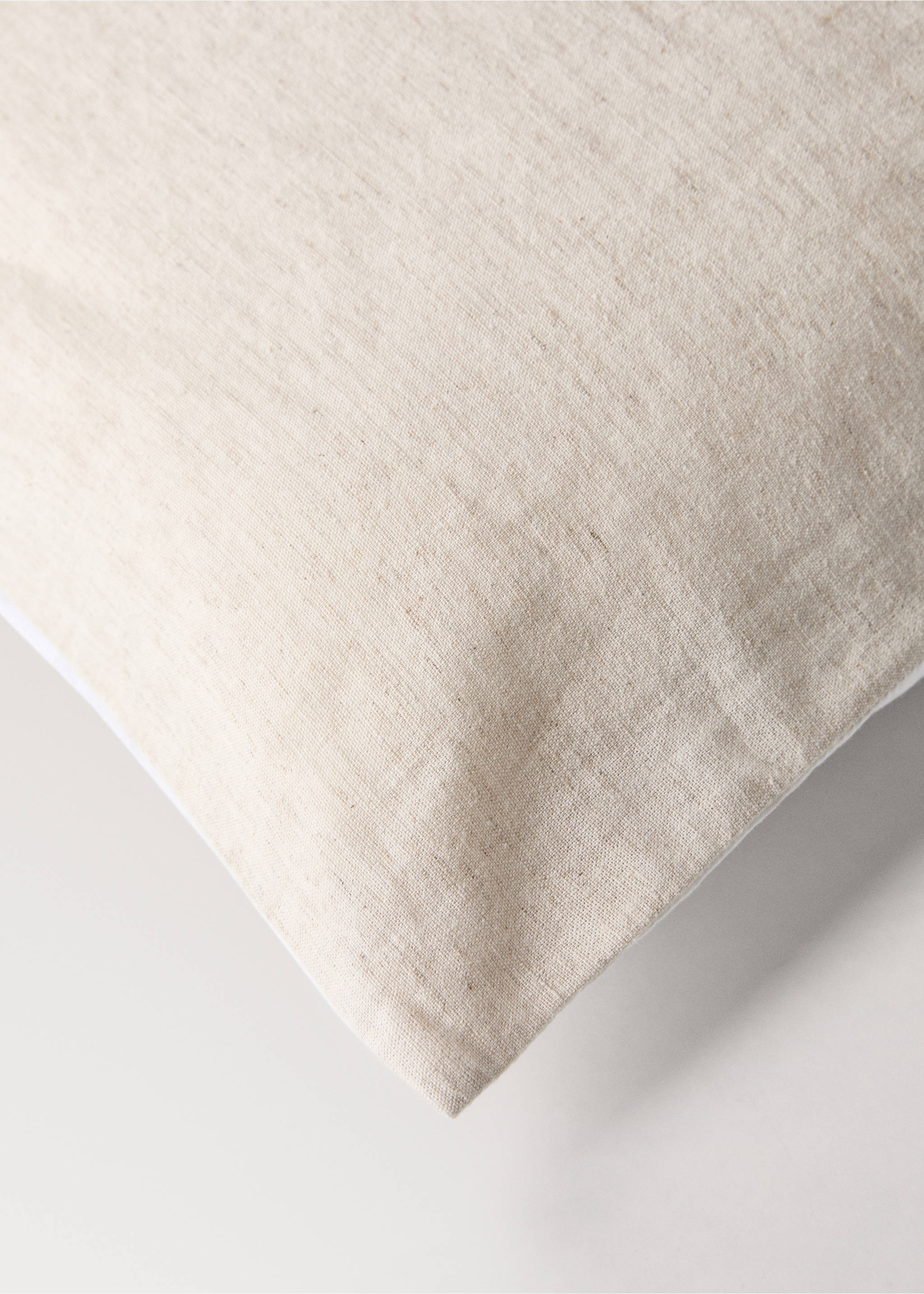 Cotton and linen duvet cover with embroidered hedgehogs for cot - Details of the article 3, White. Ref: 17091555-00.