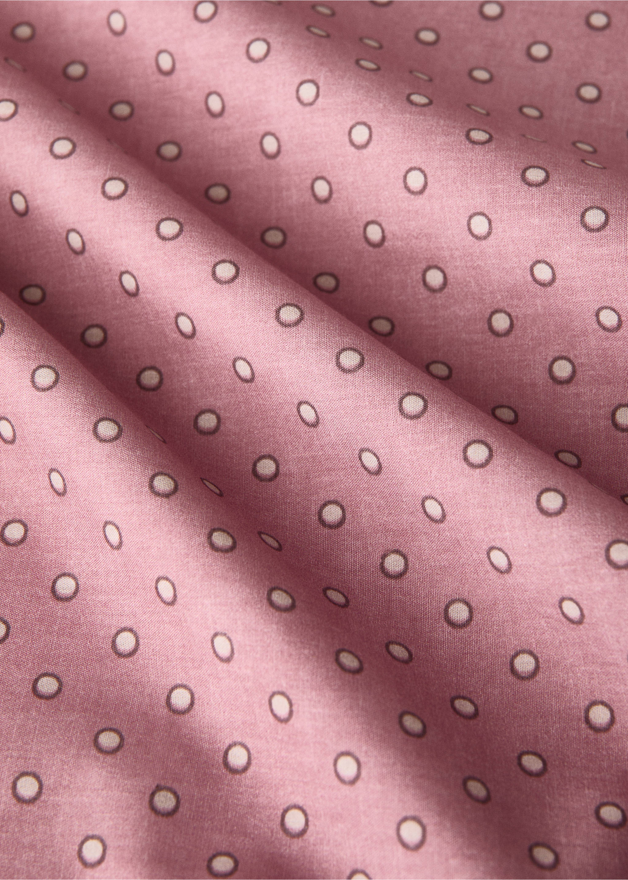 Reversible cotton polka-dot duvet cover for cot - Details of the article 2, Pink. Ref: 17091557-00.