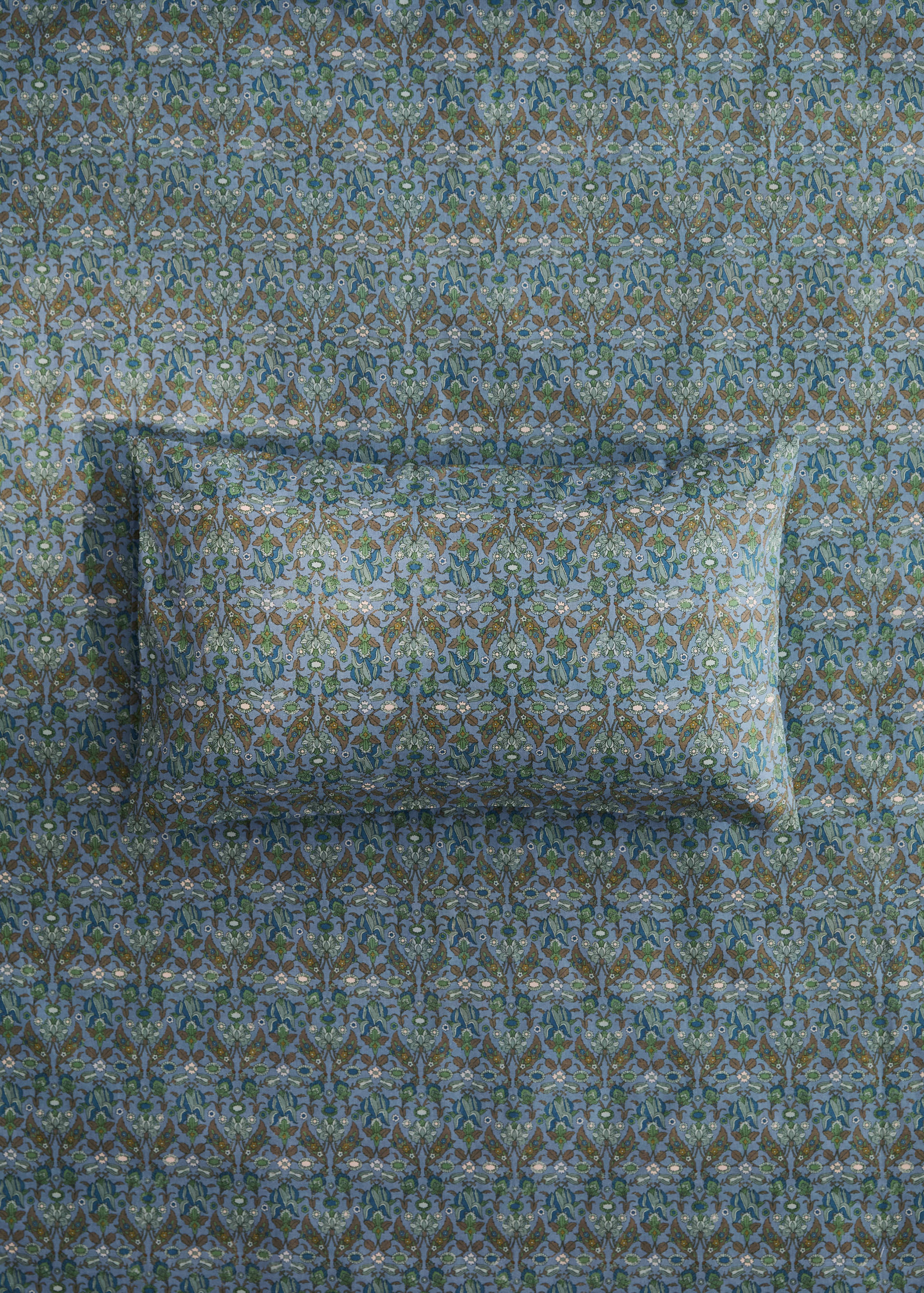 Barnkuddeöverdrag i bomullsperkal med småblommigt mönster 30 x 50 cm - Allmän bild