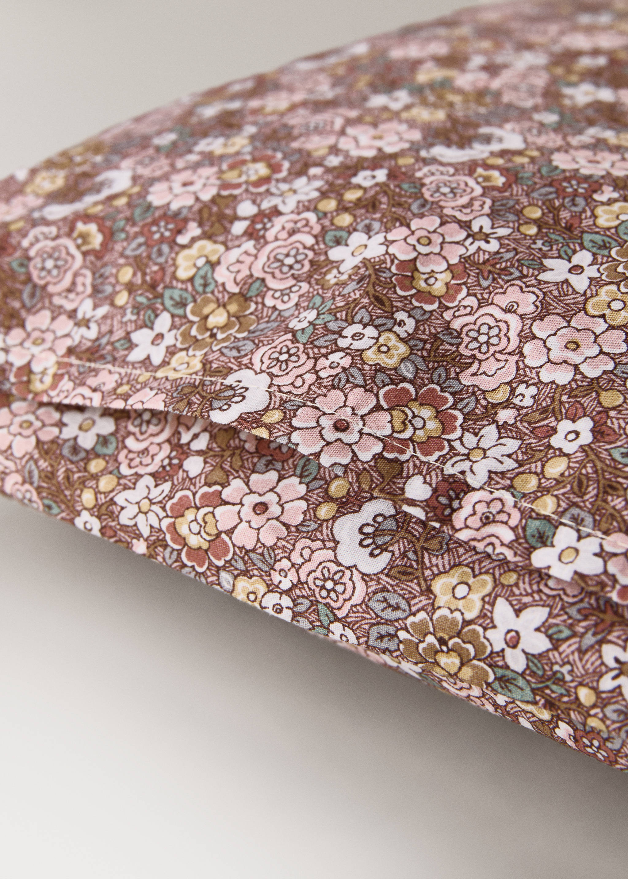 Barnkuddeöverdrag i bomullsperkal med småblommigt mönster 30 x 50 cm - Detaljer om artikeln 2