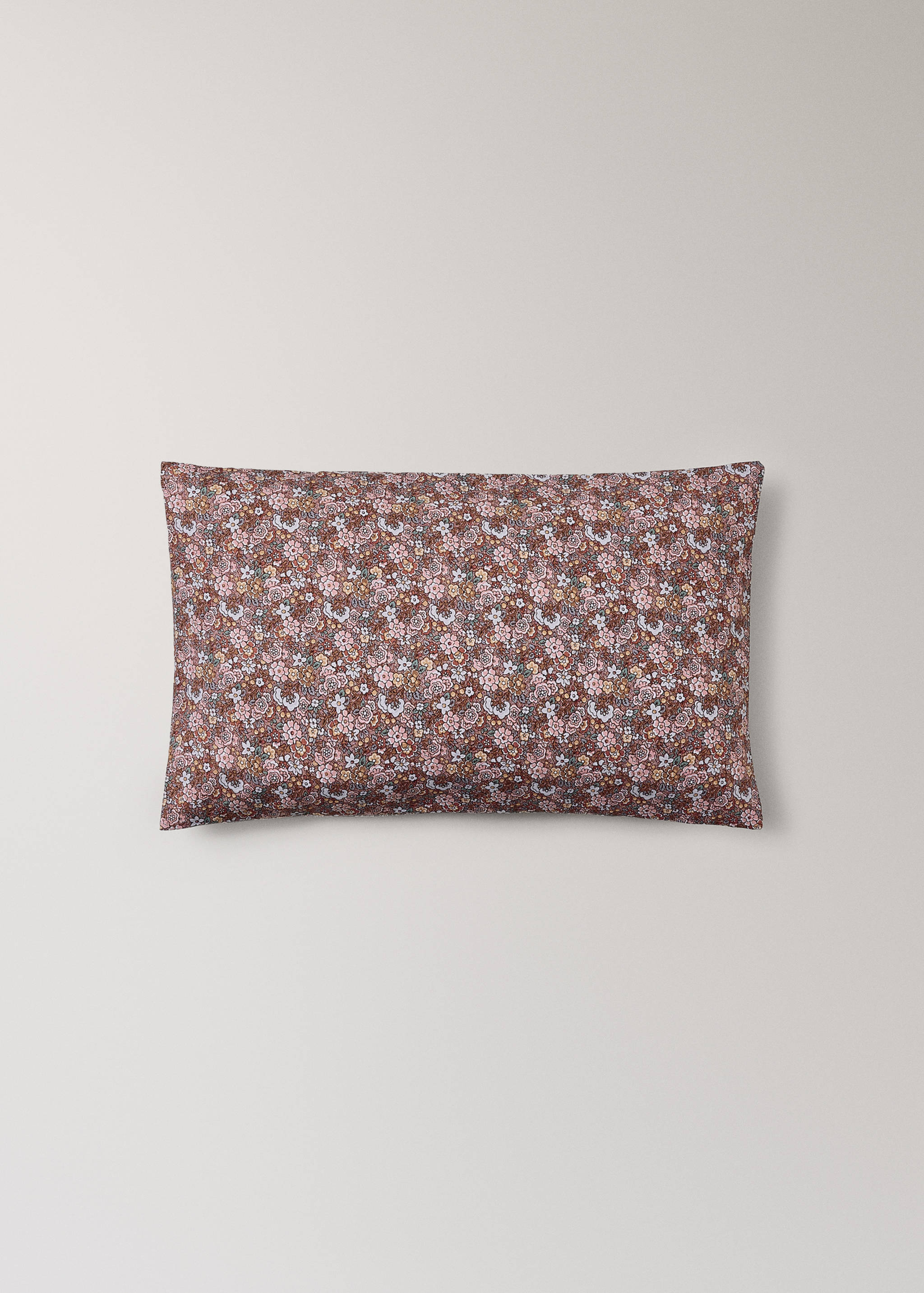 Percale cotton children's pillowcase with small floral print 30x50 cm - Article without model