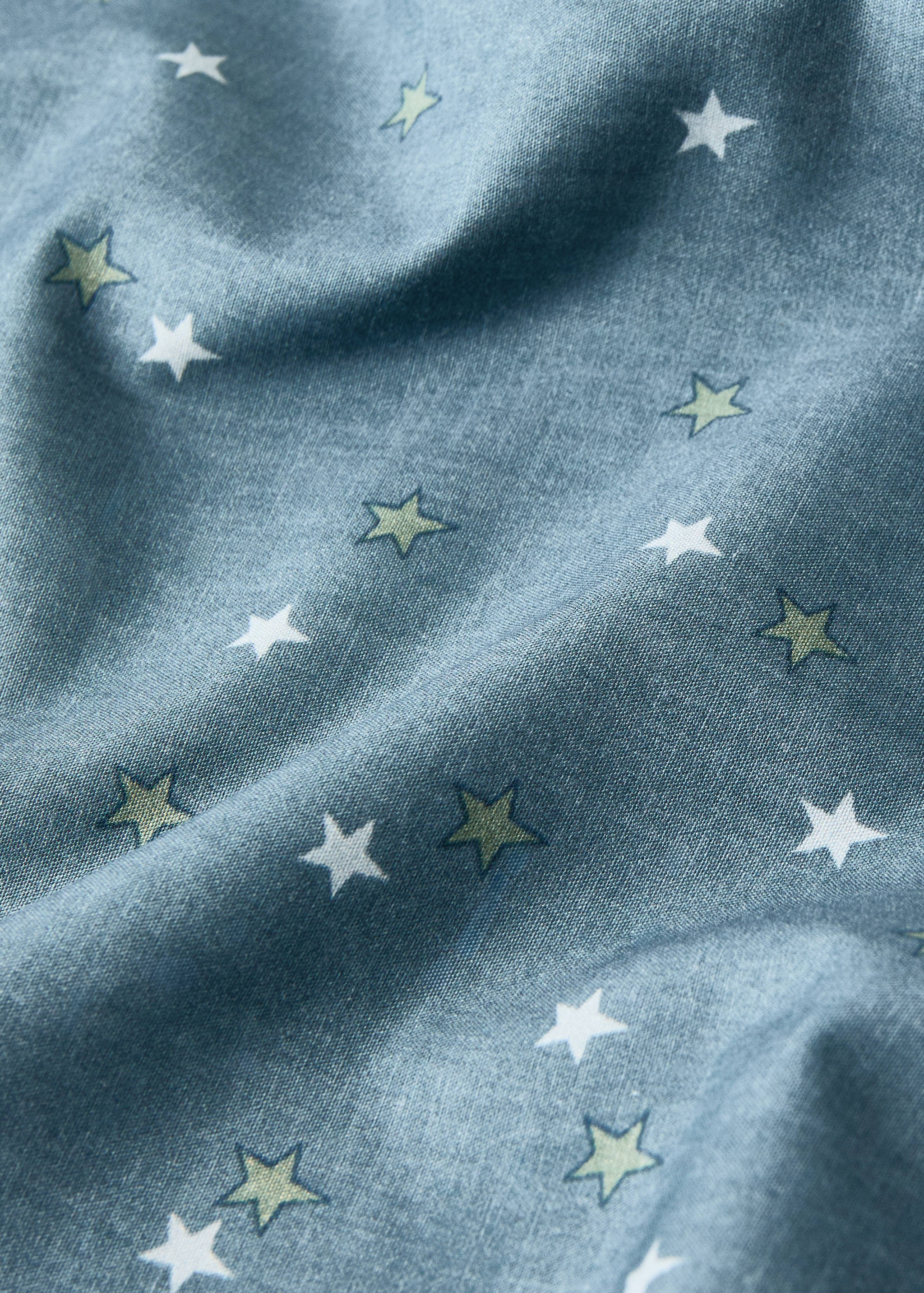 Reversible cotton percale cotton duvet cover with stars for crib - Details of the article 3