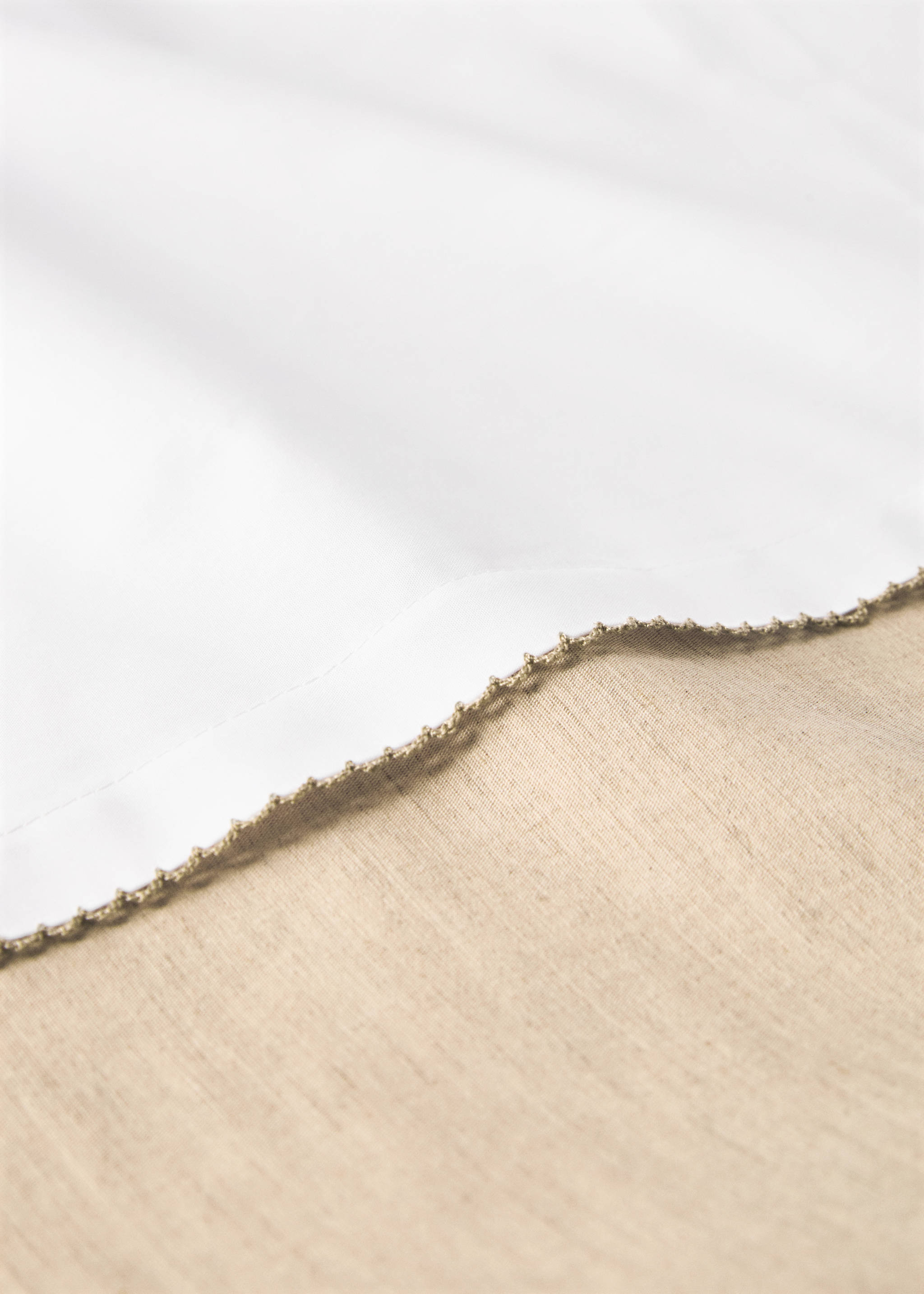 Ctton percale linen duvet cover for cot - Details of the article 1