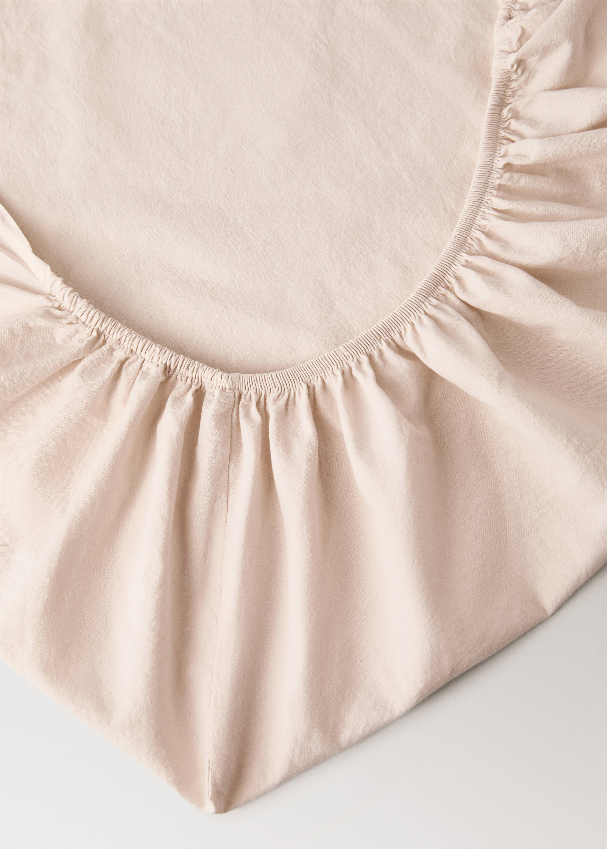 Washed cotton double-stitched fitted sheet for cot - Details of the article 1