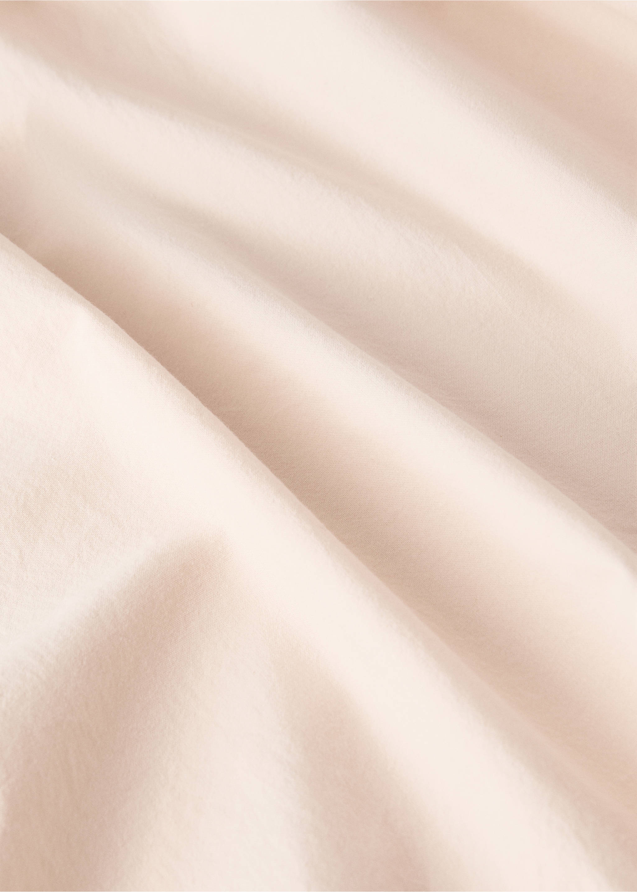 Washed cotton double-stitched fitted sheet for cot - Details of the article 2, Ecru. Ref: 17091564-00.