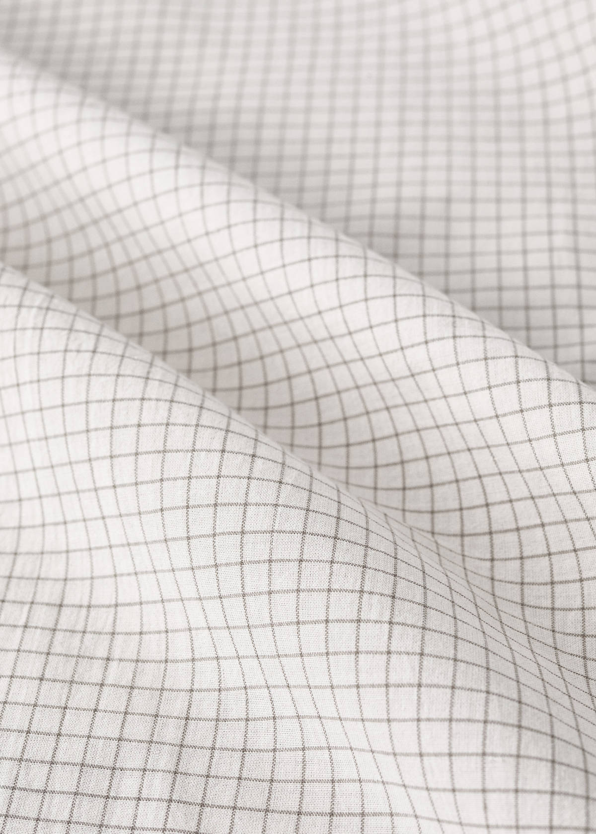Yarn-dyed cotton duvet cover with mini-check print for cot — Ecru