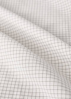 Yarn-dyed cotton duvet cover with mini-check print for cot — Ecru 2