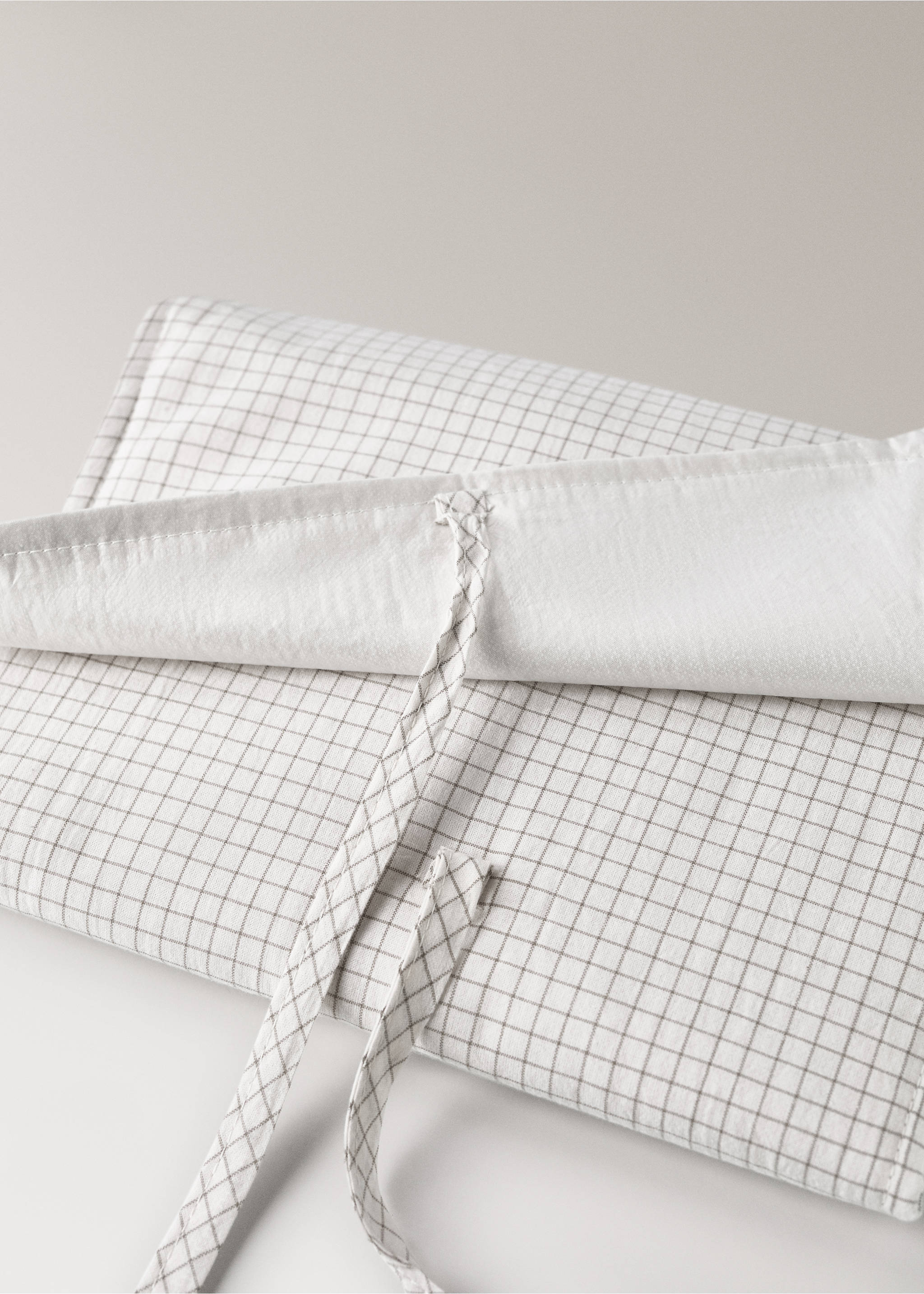 Cotton check portable changing mat - Details of the article 3, Medium Brown. Ref: 17091572-00.