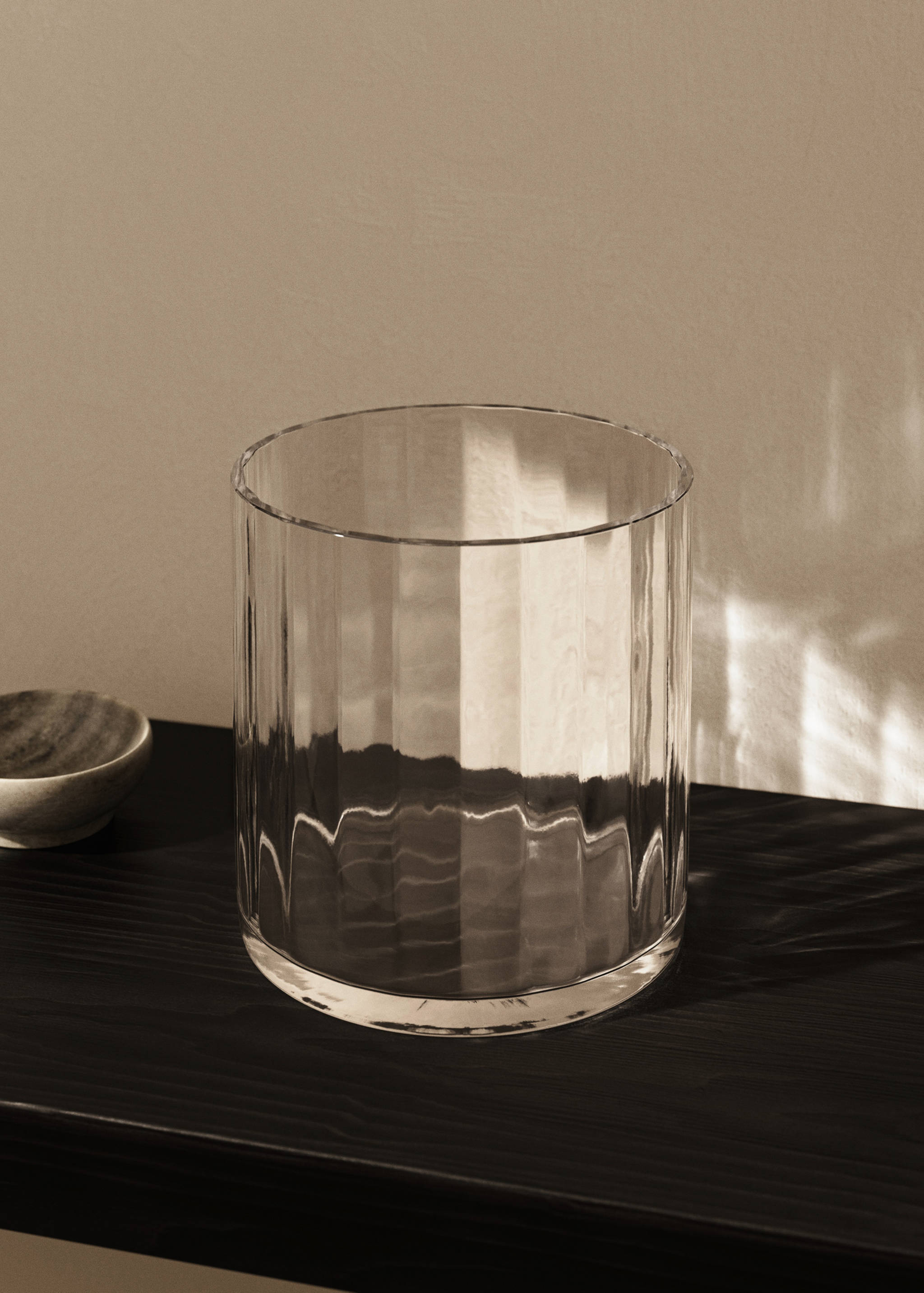 Jarrón vidrio soplado a mano rayas - Plano general