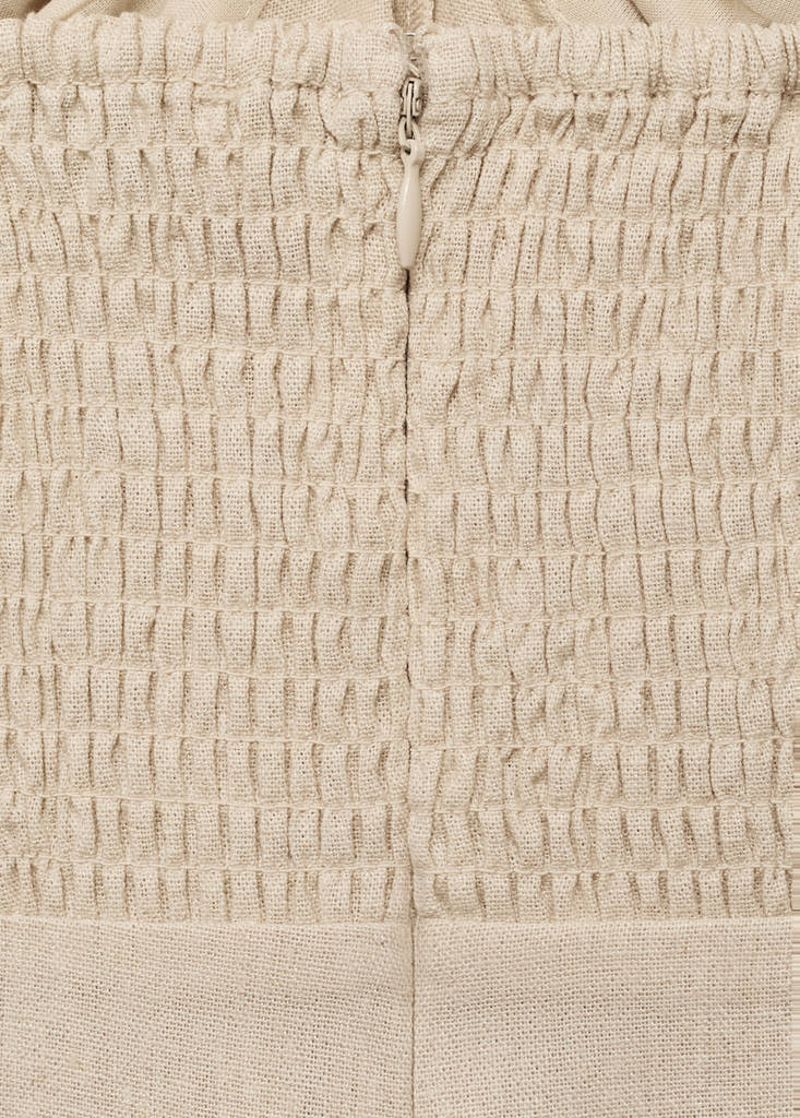 Linen jumpsuit with hoop detail — Sand