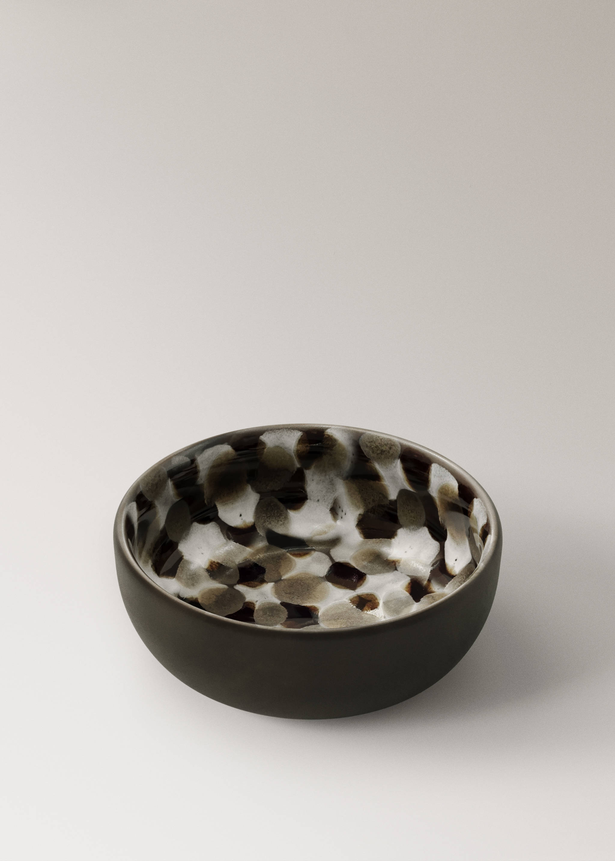 Reactive stoneware bowl with spots - Details of the article 1