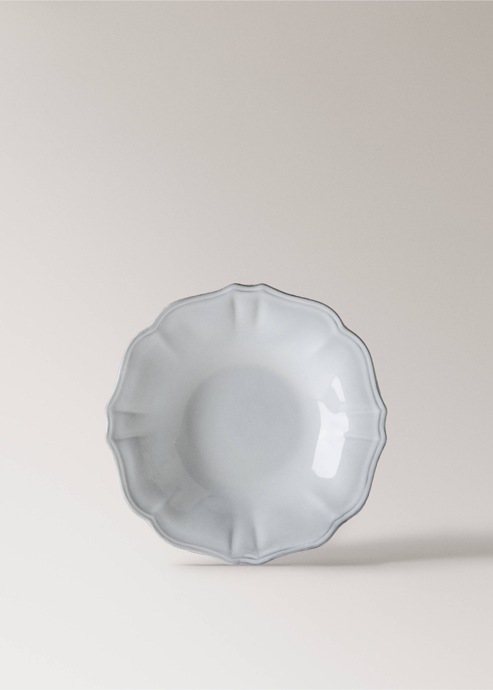 Tiefer Teller aus recyceltem Gres - Artikel ohne Model, Hellgrau/Pastellgrau. Ref: 17092033-00.