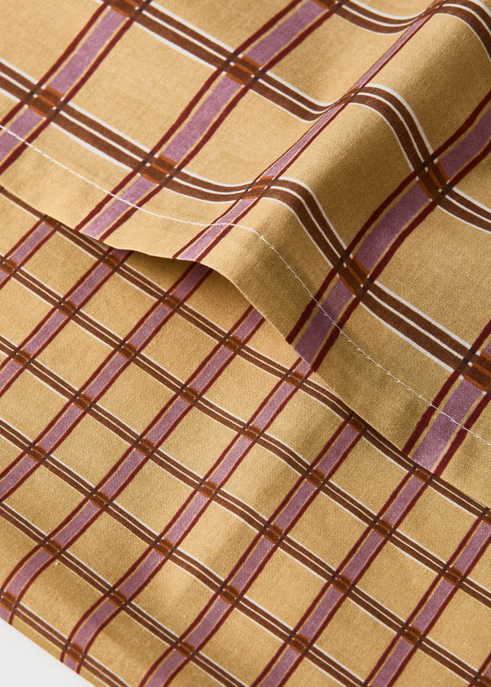 Vändbart påslakan för spjälsäng i percale-bomull med rutmönster - Detaljer om artikeln 1