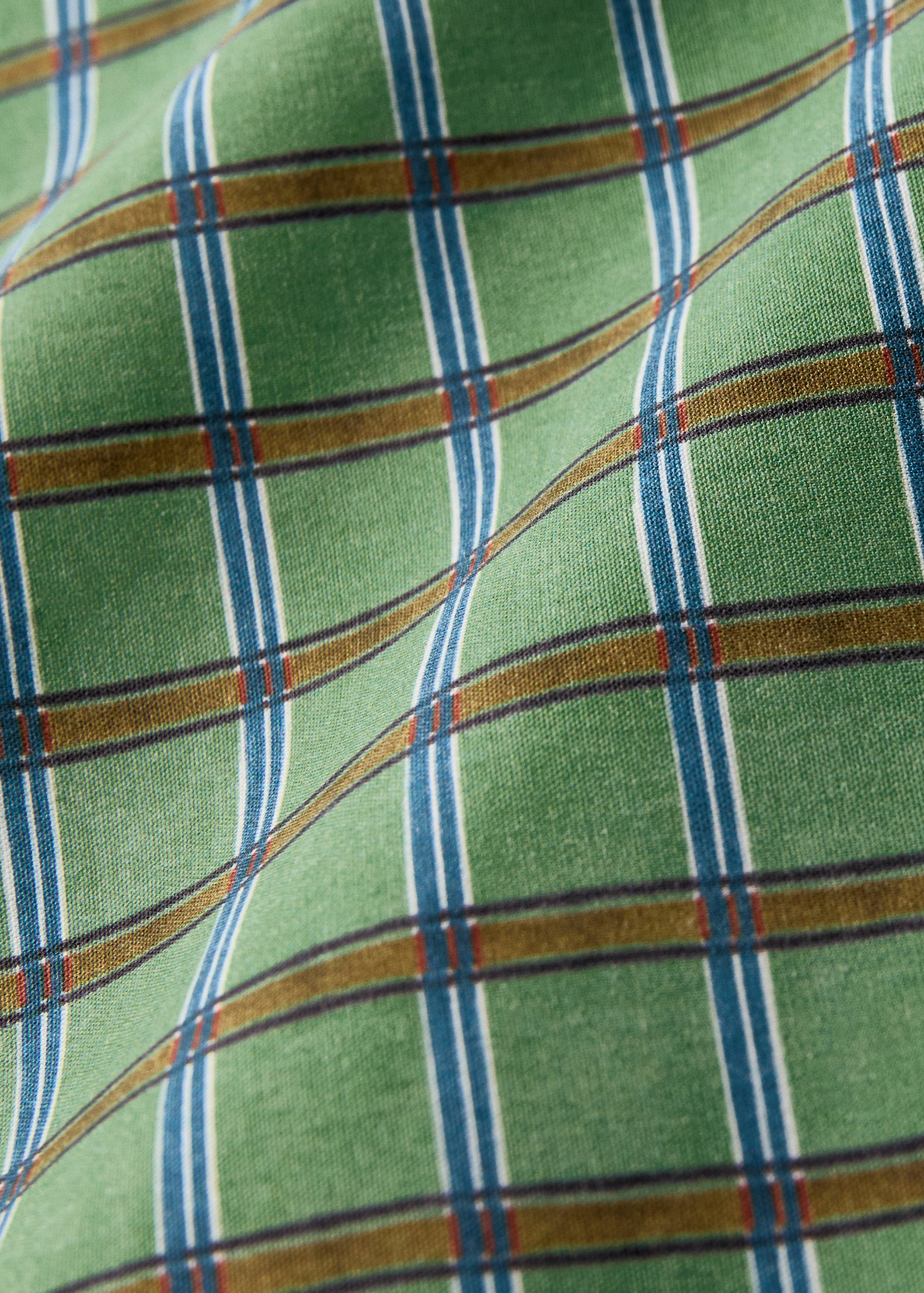 Reversible percale cotton check-print duvet cover for cot - Details of the article 2