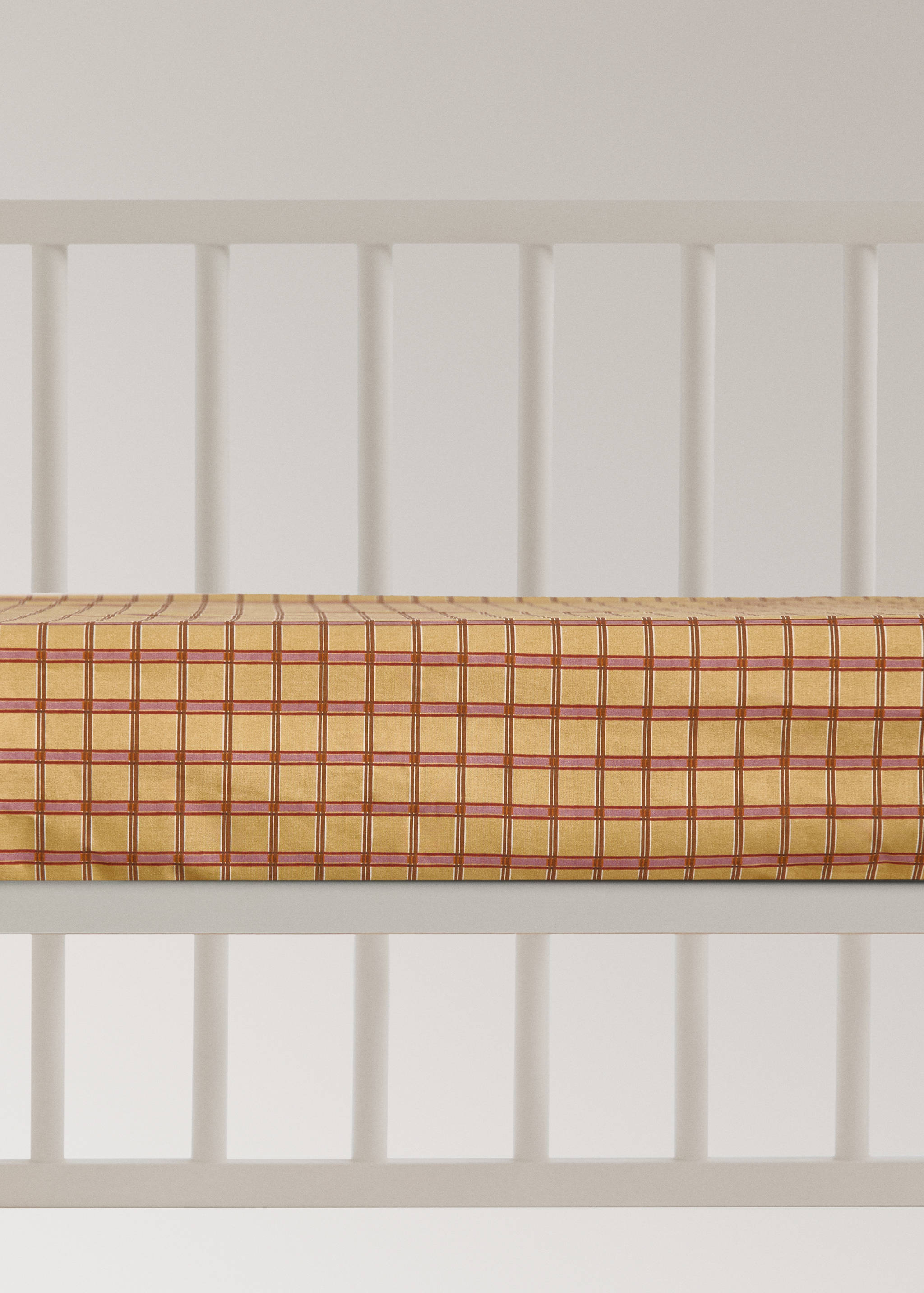 Drap-housse berceau percale de coton à carreaux - Article sans modèle