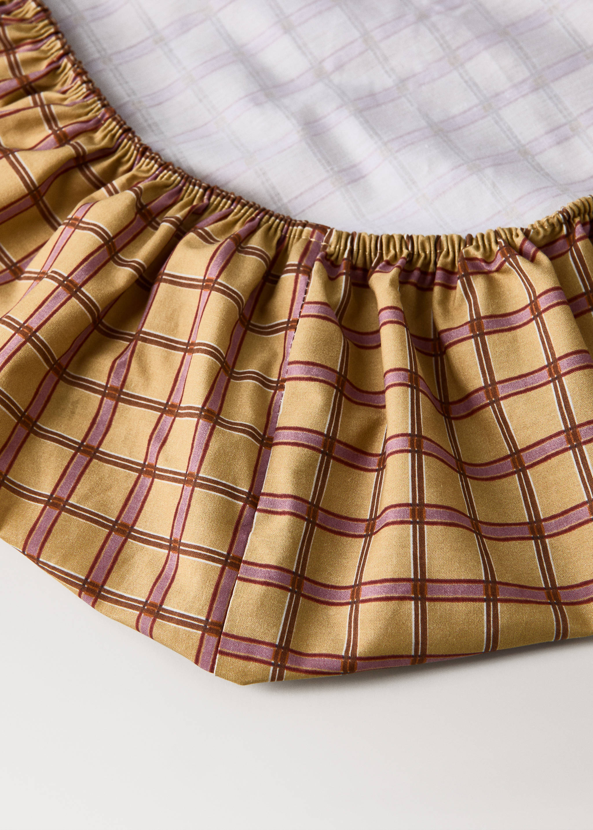 Drap-housse berceau percale de coton à carreaux - Détail de l'article 1