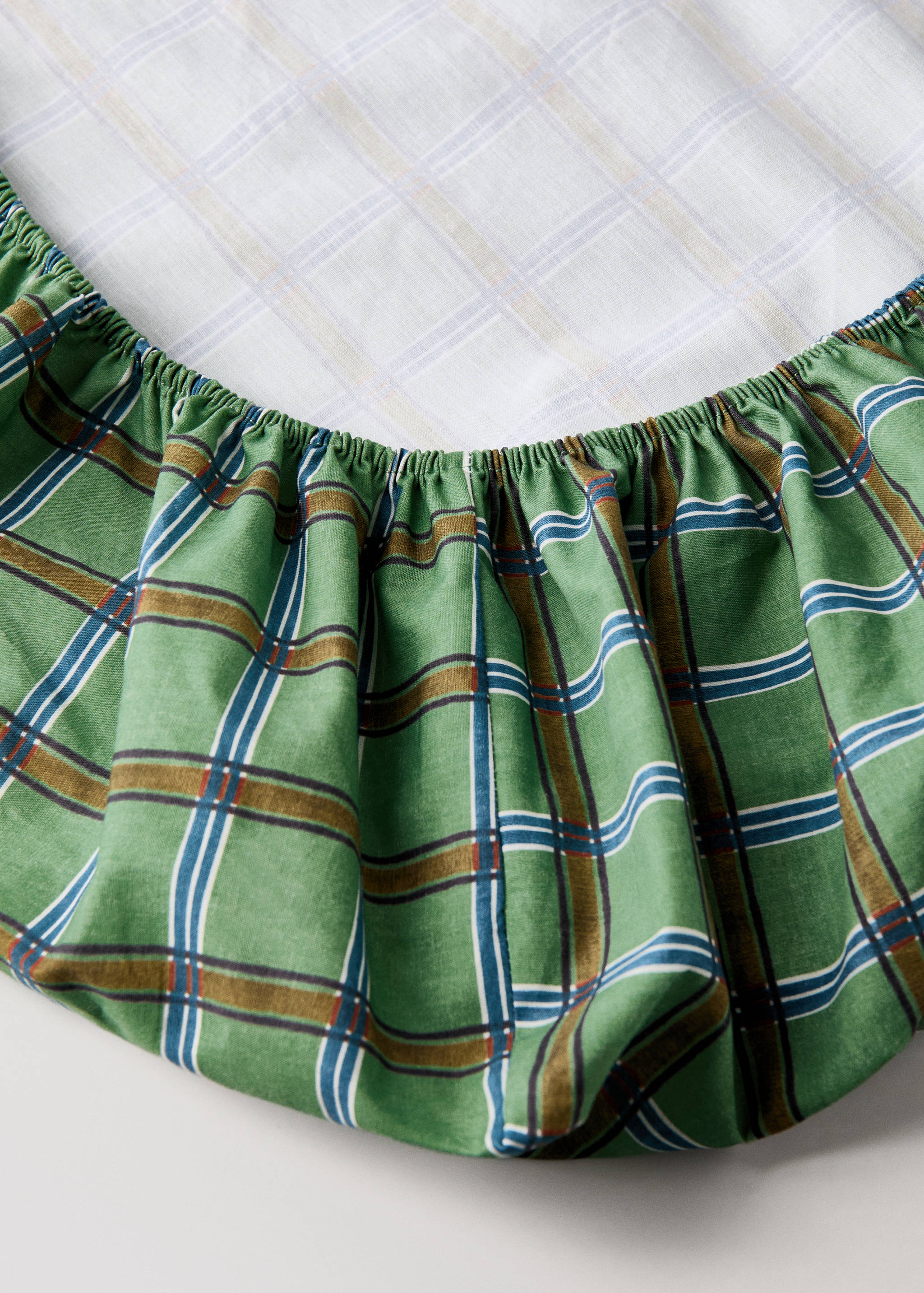 Underlakan för spjälsäng bomullspercale med rutmönster - Detaljer om artikeln 1