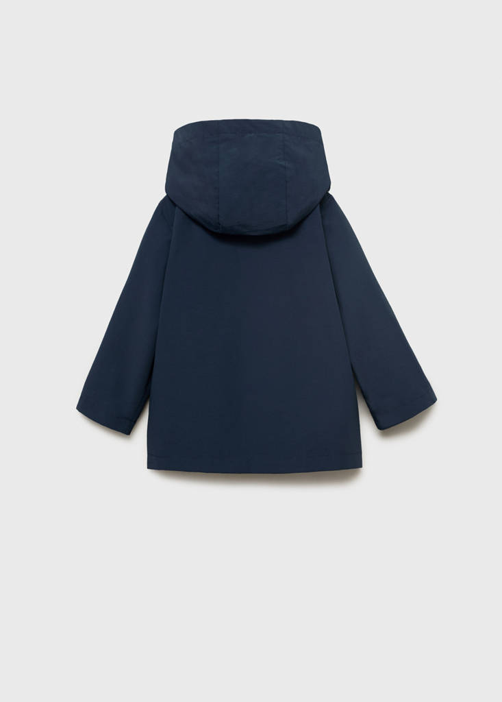 Hooded cotton parka — Navy